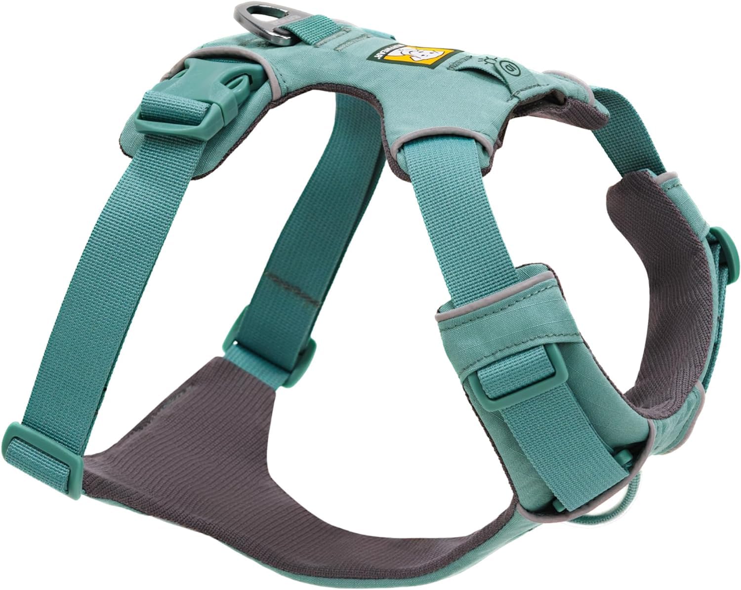 Ruffwear, Front Range Dog Harness, Reflective Soft Padded Everyday Harness with Dual Leash Clips, Adjustable and Lightweight Fit for Training or Walking for All Dogs, River Rock Green, Medium detail image 1