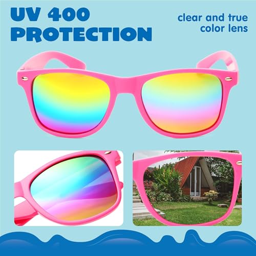 JOYIN Kids Sunglasses, Pack of 12, Multicolor Fluorescent, UV Protection, Party Favors detail image 9