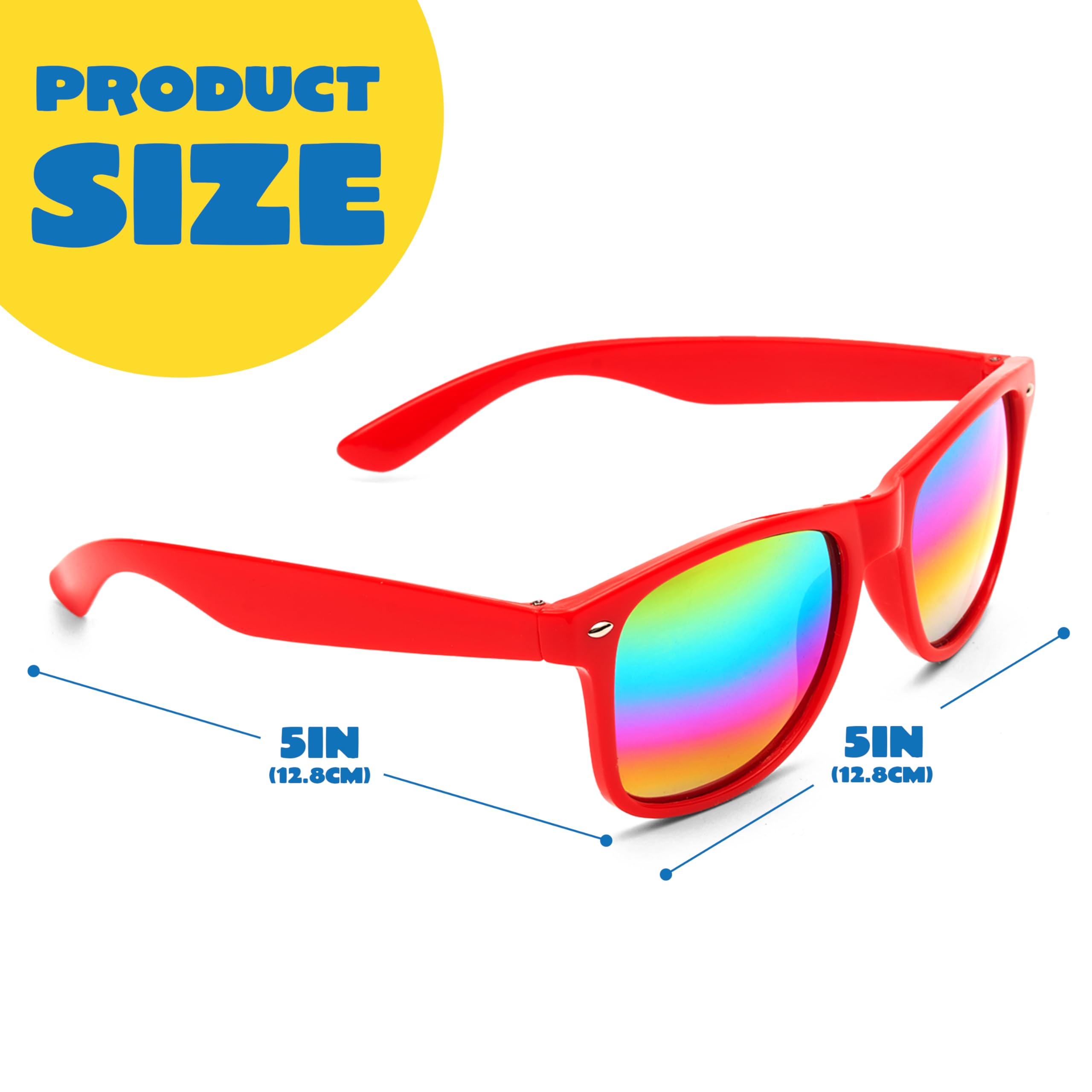 JOYIN Kids Sunglasses, Pack of 12, Multicolor Fluorescent, UV Protection, Party Favors detail image 6