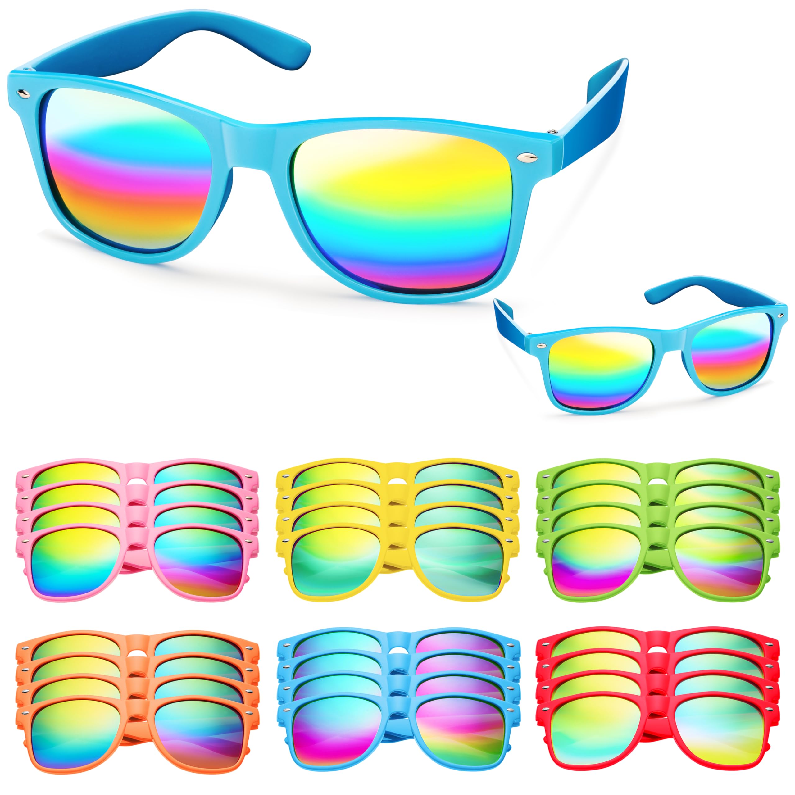 JOYIN Kids Sunglasses, Pack of 12, Multicolor Fluorescent, UV Protection, Party Favors detail image 1