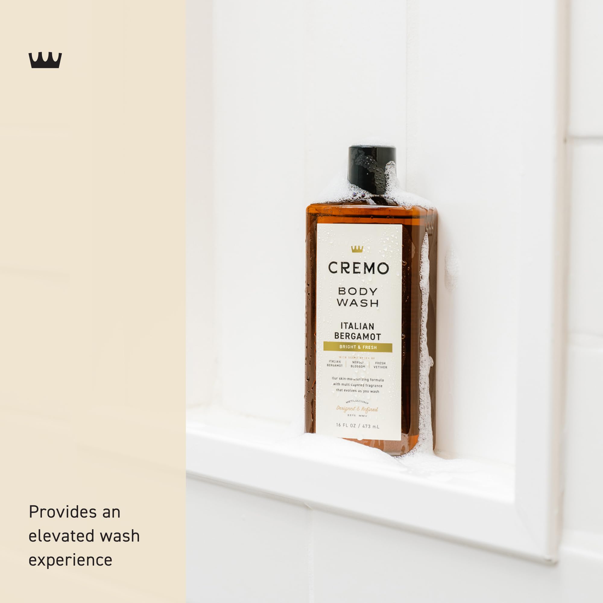 Cremo Body Wash for Men, Rich-Lathering Italian Bergamot, 16 Fl Oz detail image 3