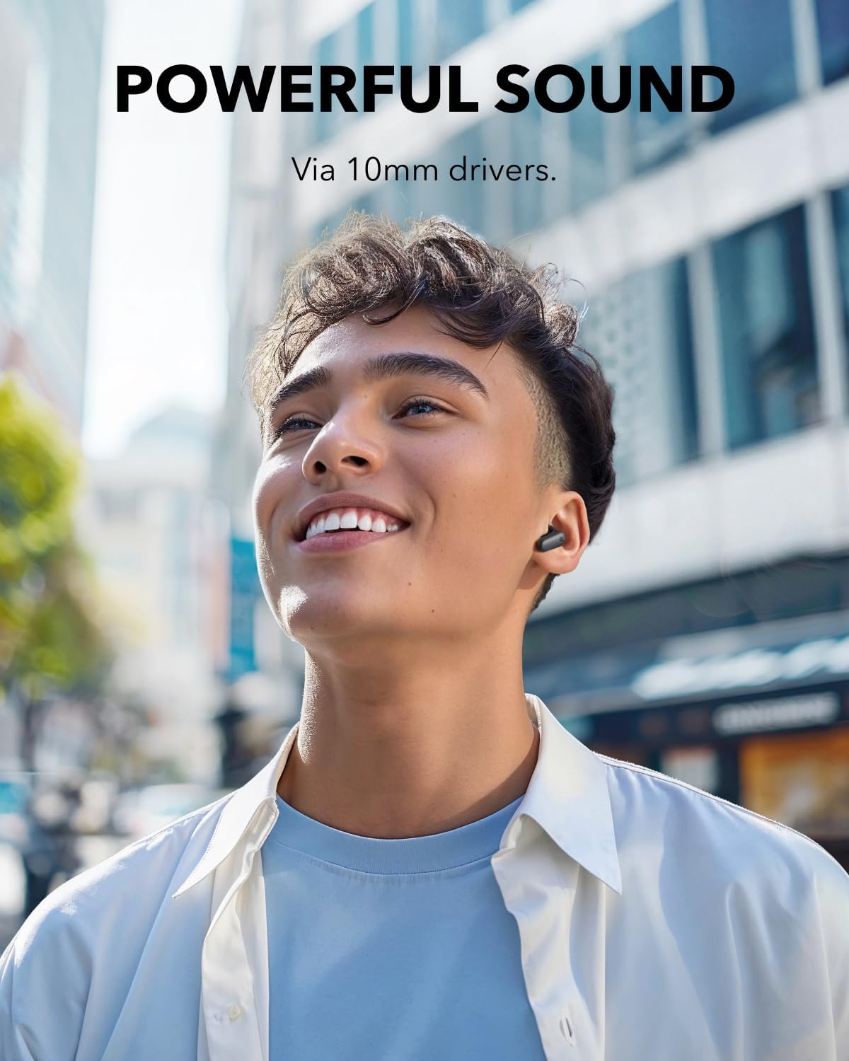 Soundcore P30i by Anker Noise Cancelling Earbuds, Strong and Smart Noise Cancelling, Powerful Bass, 45H Playtime, 2-in-1 Case and Phone Stand, IP54, Wireless Earbuds, Bluetooth 5.4 (Black) detail image 4
