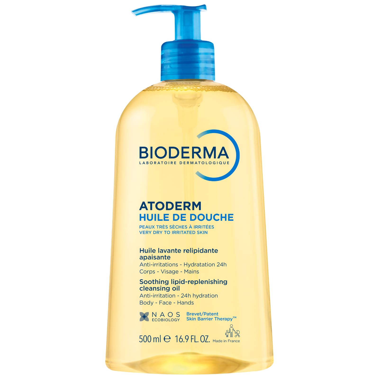 Bioderma Atoderm Shower Oil, Cleansing Oil For Face & Body, Nourishing Cleansing Oil For Dry to Atopic Sensitive Skin For Softer & Smooth Skin For Your Whole Family detail image 1