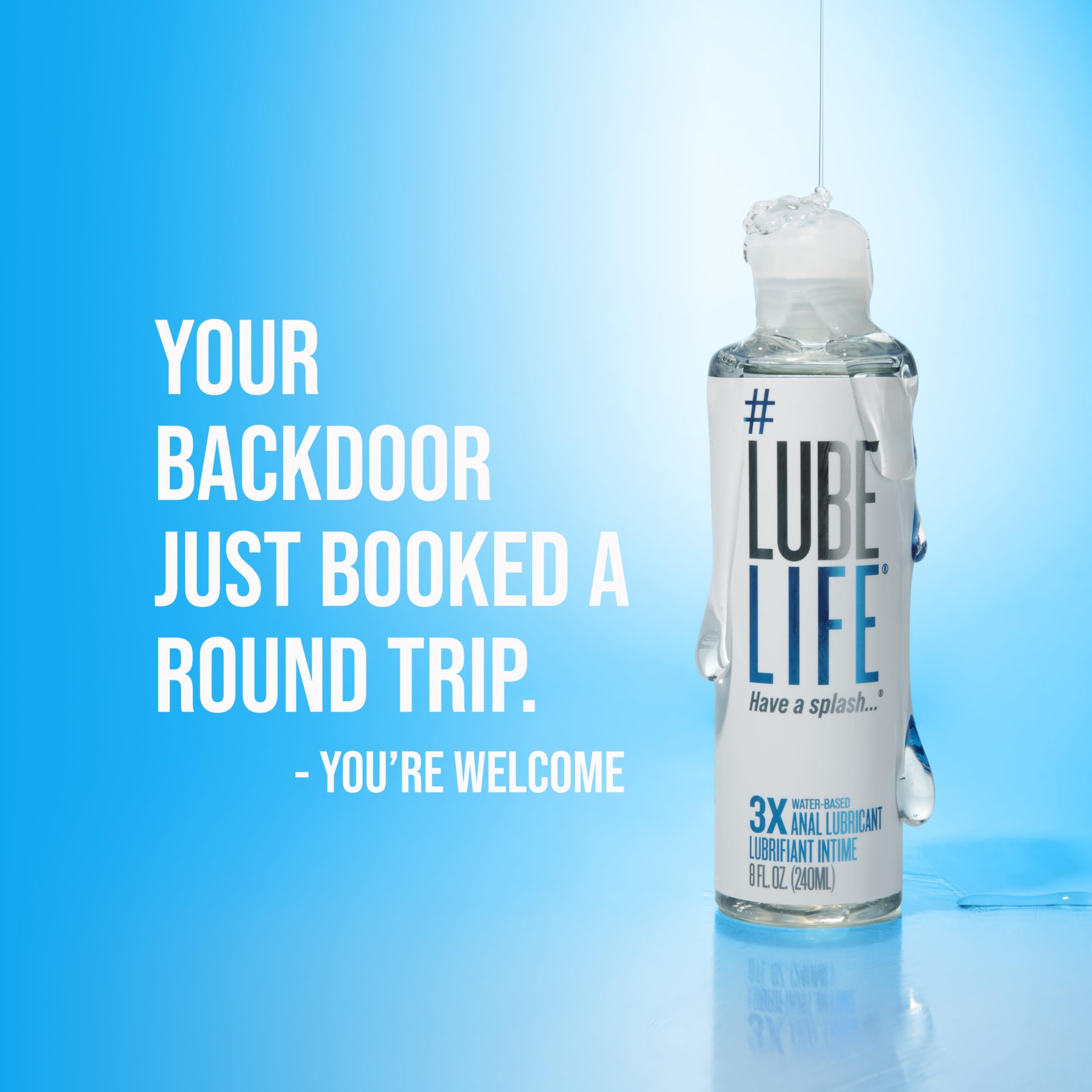 LUBELIFE 3X Anal Water-Based Lubricant, Extra Thick, Toy & Condom Compatible, 8 fl oz detail image 6