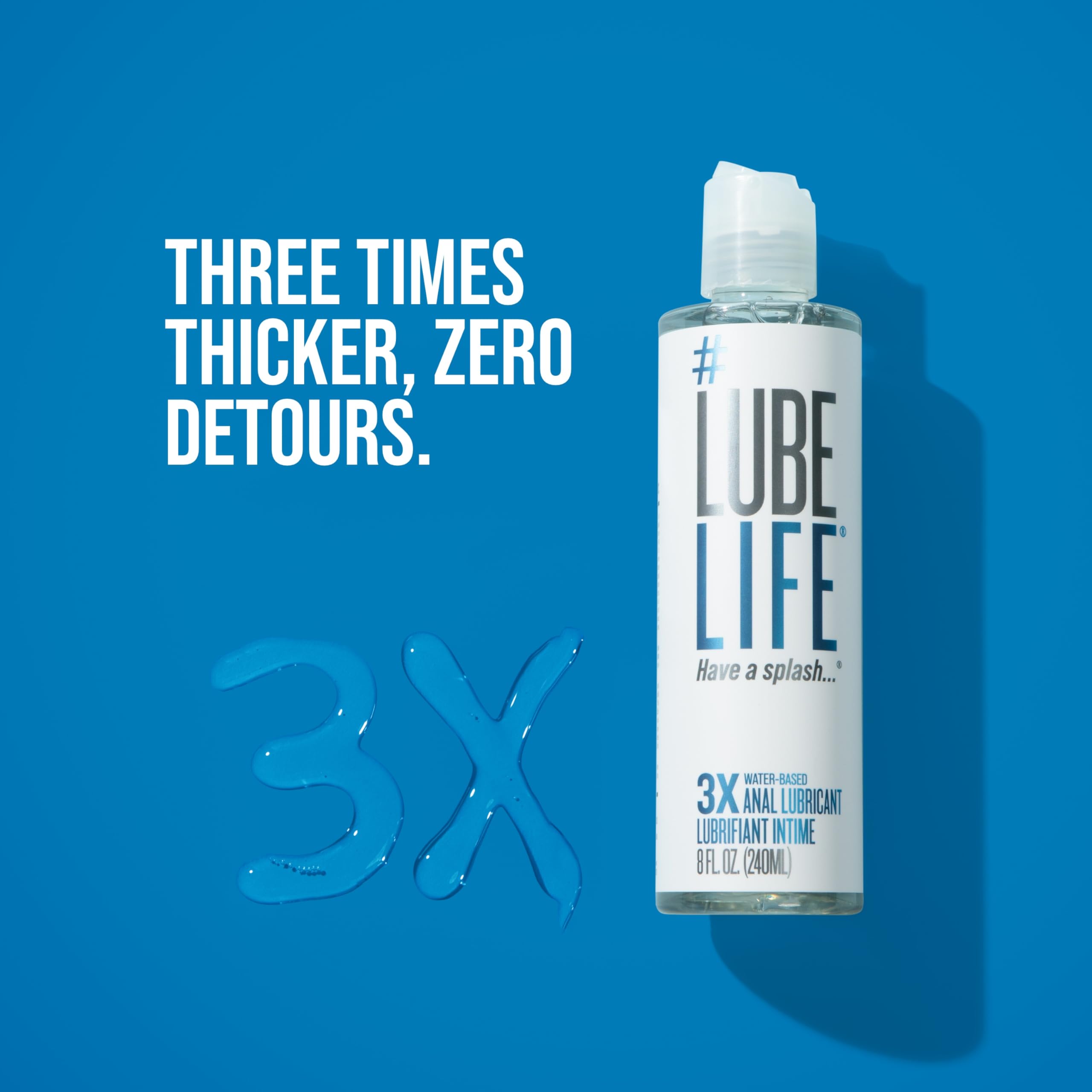 LUBELIFE 3X Anal Water-Based Lubricant, Extra Thick, Toy & Condom Compatible, 8 fl oz detail image 7