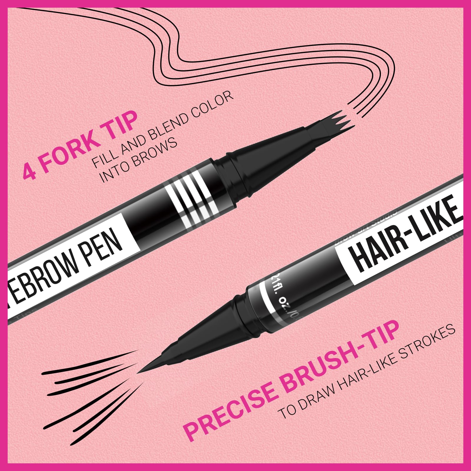 iMethod Microblading Eyebrow Pen - 2-in-1 Dual-Ended Eyebrow Pencil with 4-Fork-Tip & Precise Brush-Tip, Natural Hair-Like Brows, Long-Lasting, Dark Brown detail image 4