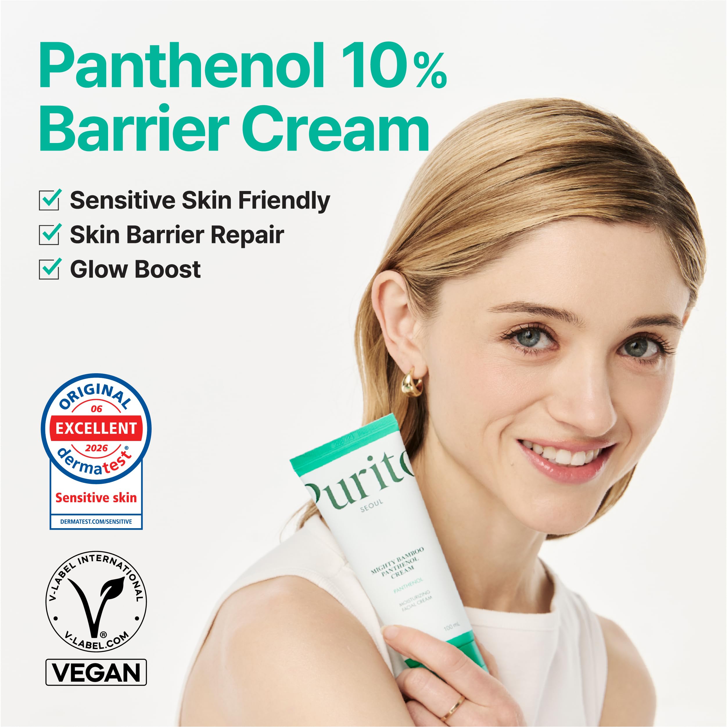 PURITO Panthenol 10% Barrier Cream for Sensitive Skin, 3. 38 fl. oz detail image 2