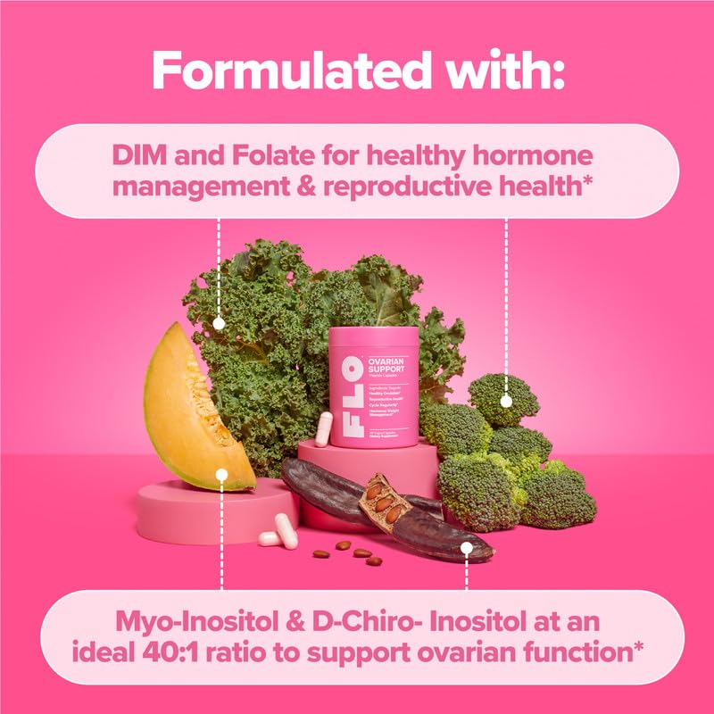 O Positiv FLO Ovarian Health Support — Hormone Balance for Women with Myo- and D‑Chiro‑Inositol (40:1), DIM & Folic Acid — 30 Servings detail image 9