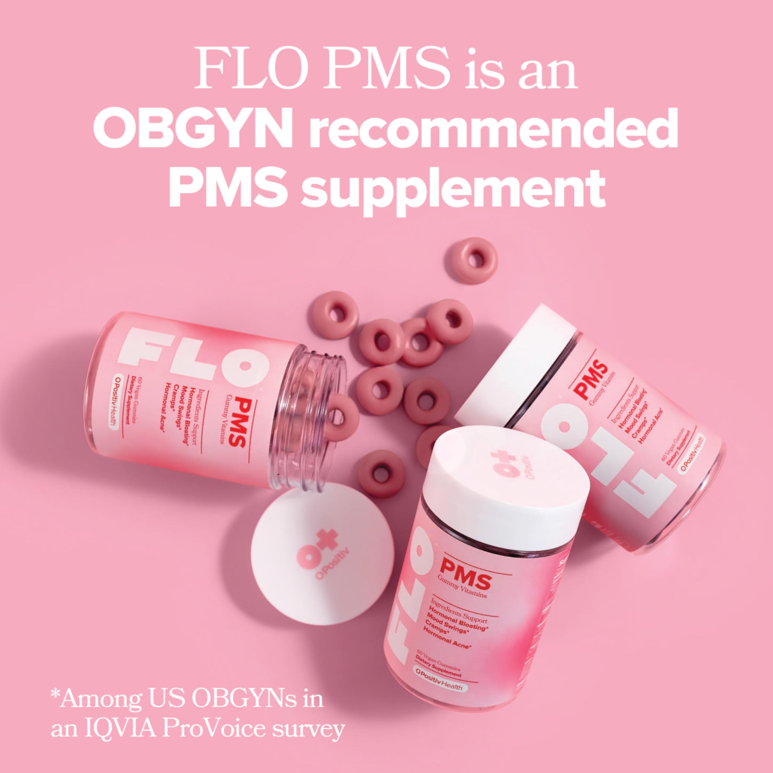 FLO PMS Gummies for Women - Proactive PMS Relief with Chasteberry, Vitamin B6 & Lemon Balm (Pack of 1) detail image 2