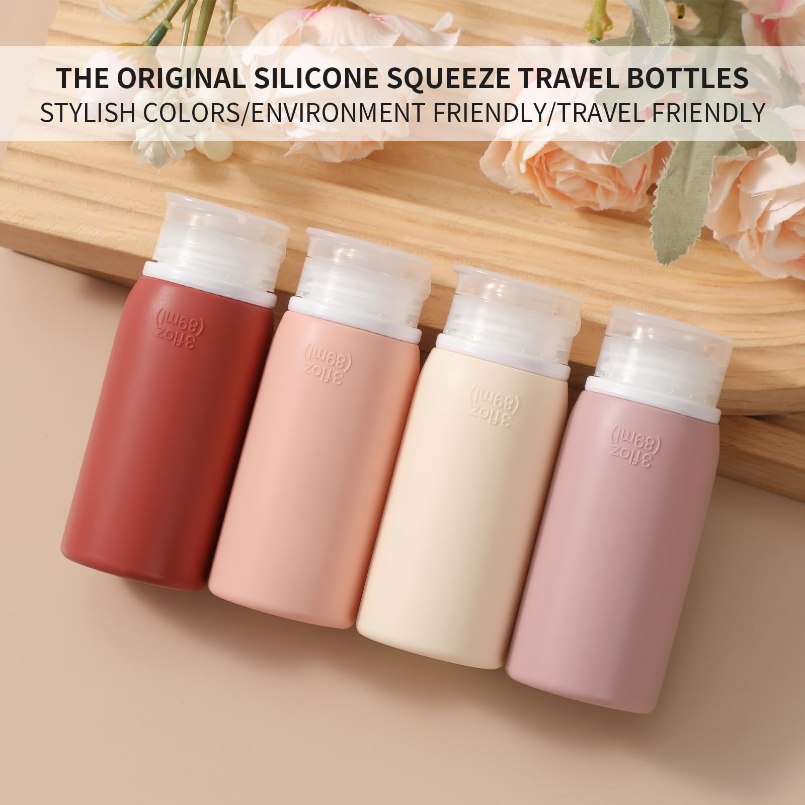 Muslish 21 Pack Travel Bottles for Toiletries, Leak-Proof TSA Compliant Silicone Travel Size Containers for Shampoo and Conditioner, BPA Free with Toiletry Bag (Cream) detail image 2