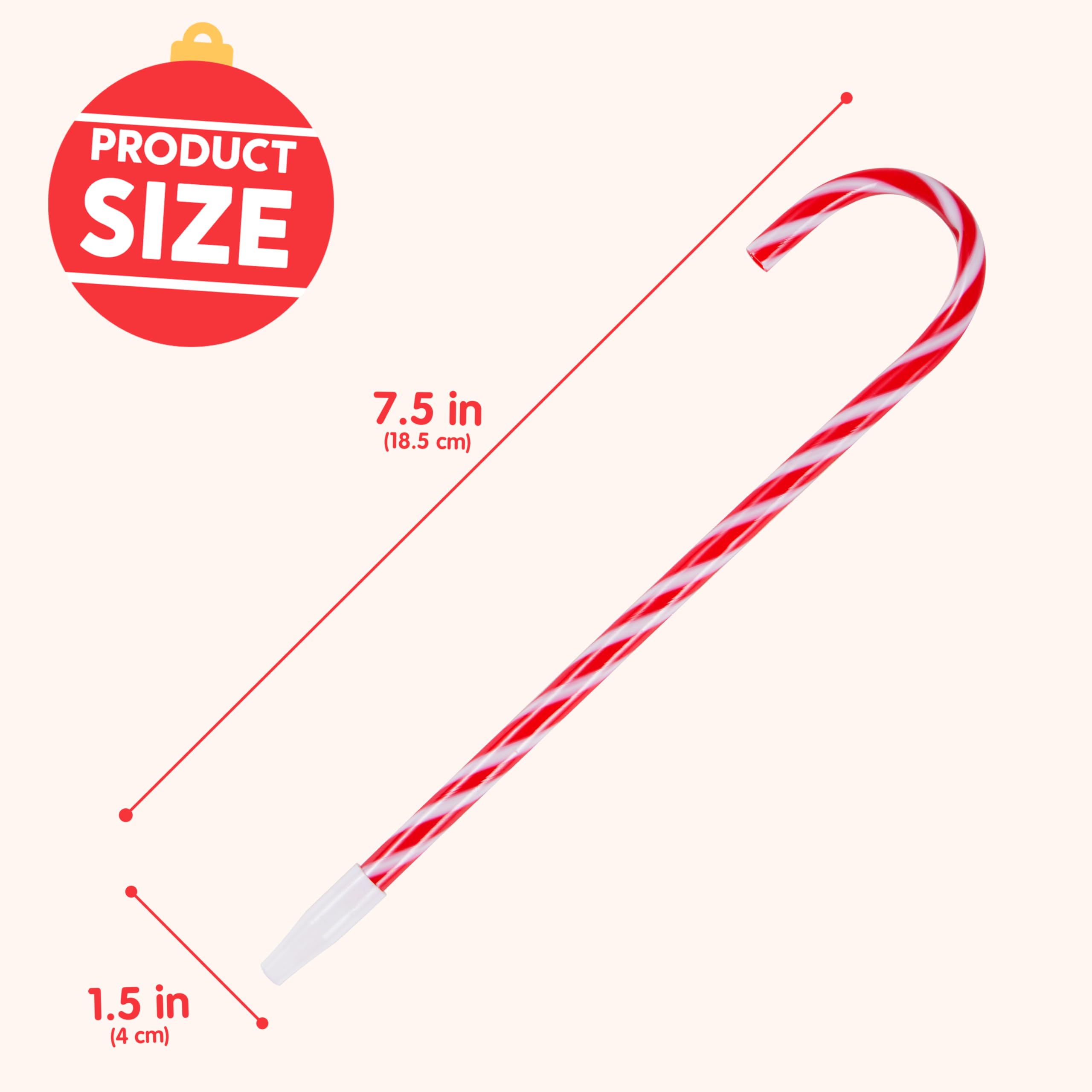 JOYIN Set of 100 Candy Cane Ballpoint Pens (Blue Ink) - Kids' Gifts, Holiday Stationery, Classroom & Party Favors detail image 3