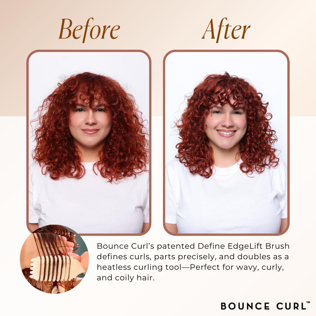 Bounce Curl Define EdgeLift Brush, 5-in-1 Styling Tool, Defined Curls -Pink detail image 6