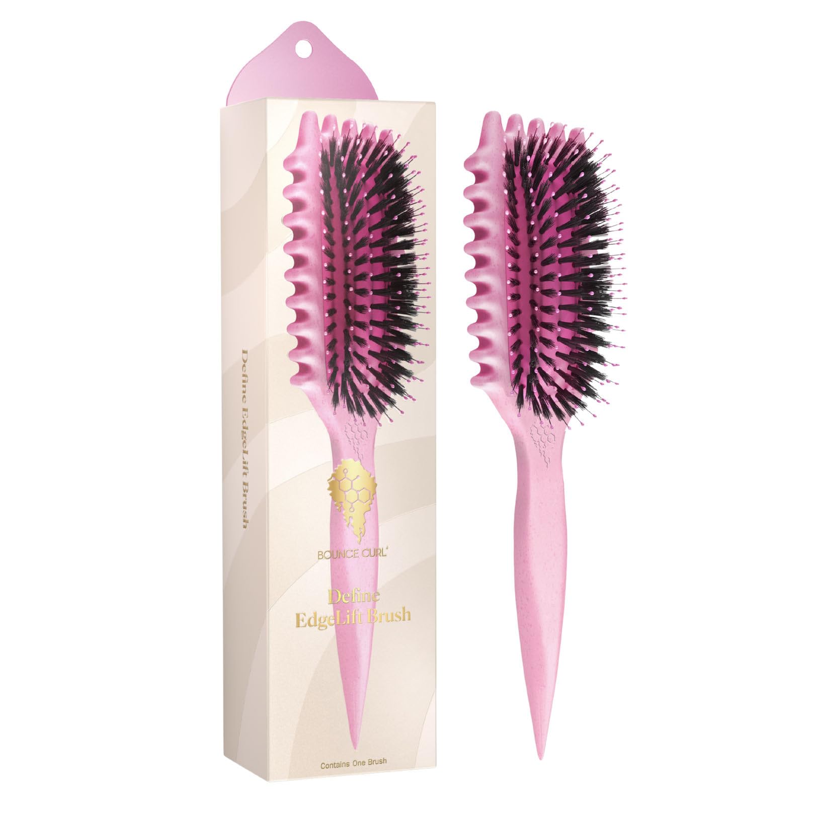 Bounce Curl Define EdgeLift Brush, 5-in-1 Styling Tool, Defined Curls -Pink detail image 1