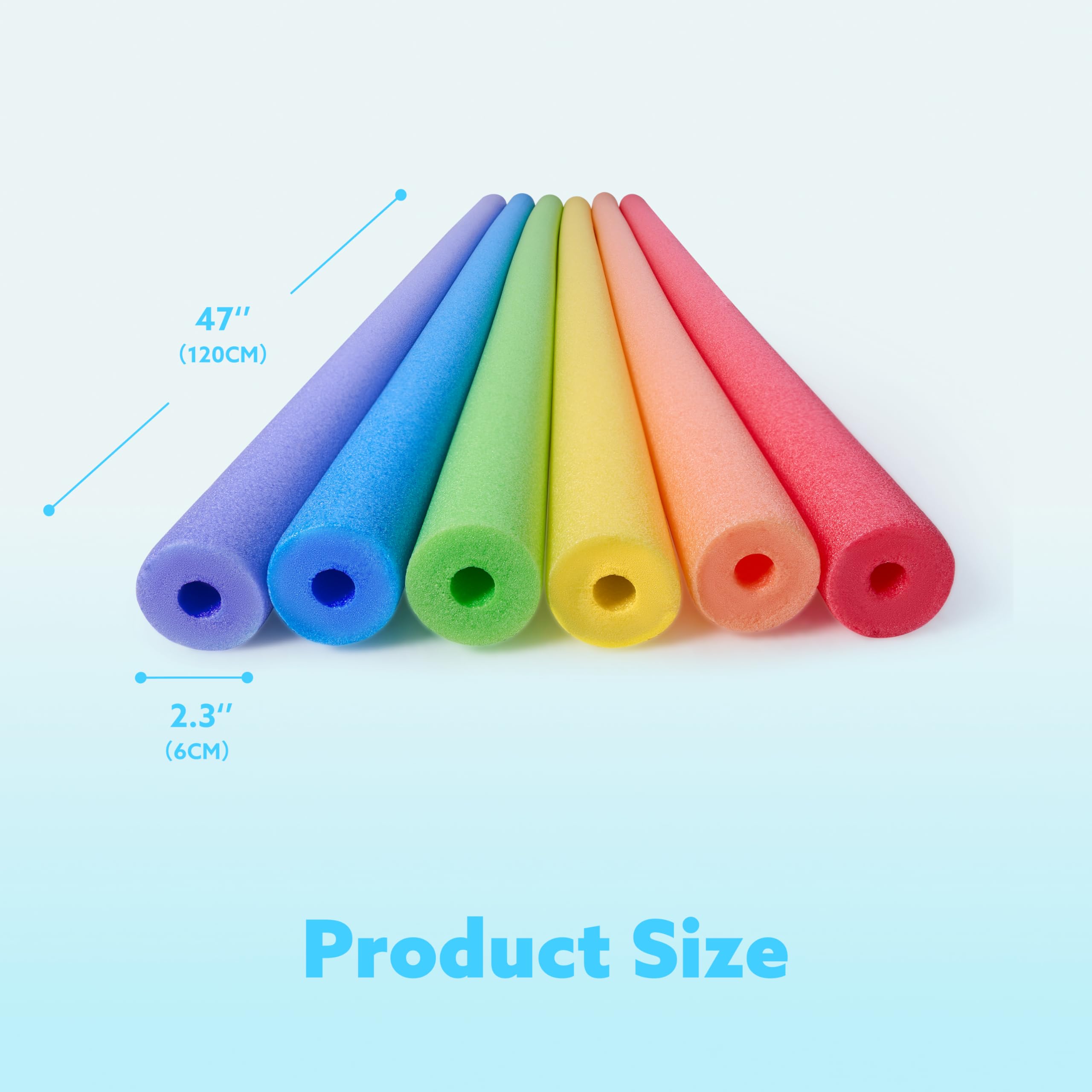 SLOOSH Colorful Pool Foam Noodles, Pack of 6, 48-inch Thick Floating Pool Noodles for Swimming, Crafts and Toys detail image 8