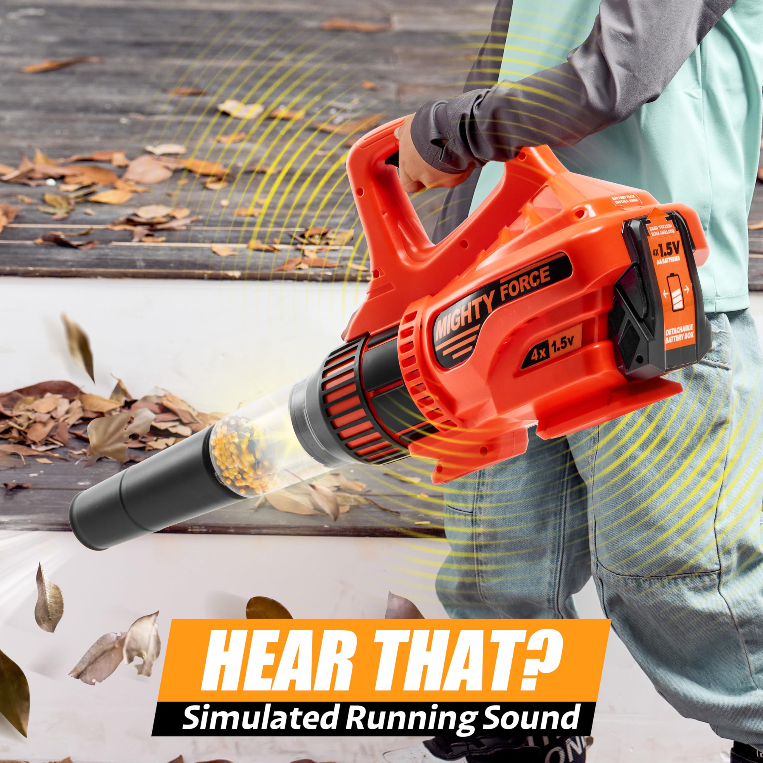 JOVA lalalark Kids Powerful Leaf Blower with Realistic Sound & Lights, Role Play Toy for Ages 3-5, Birthday Gift detail image 4