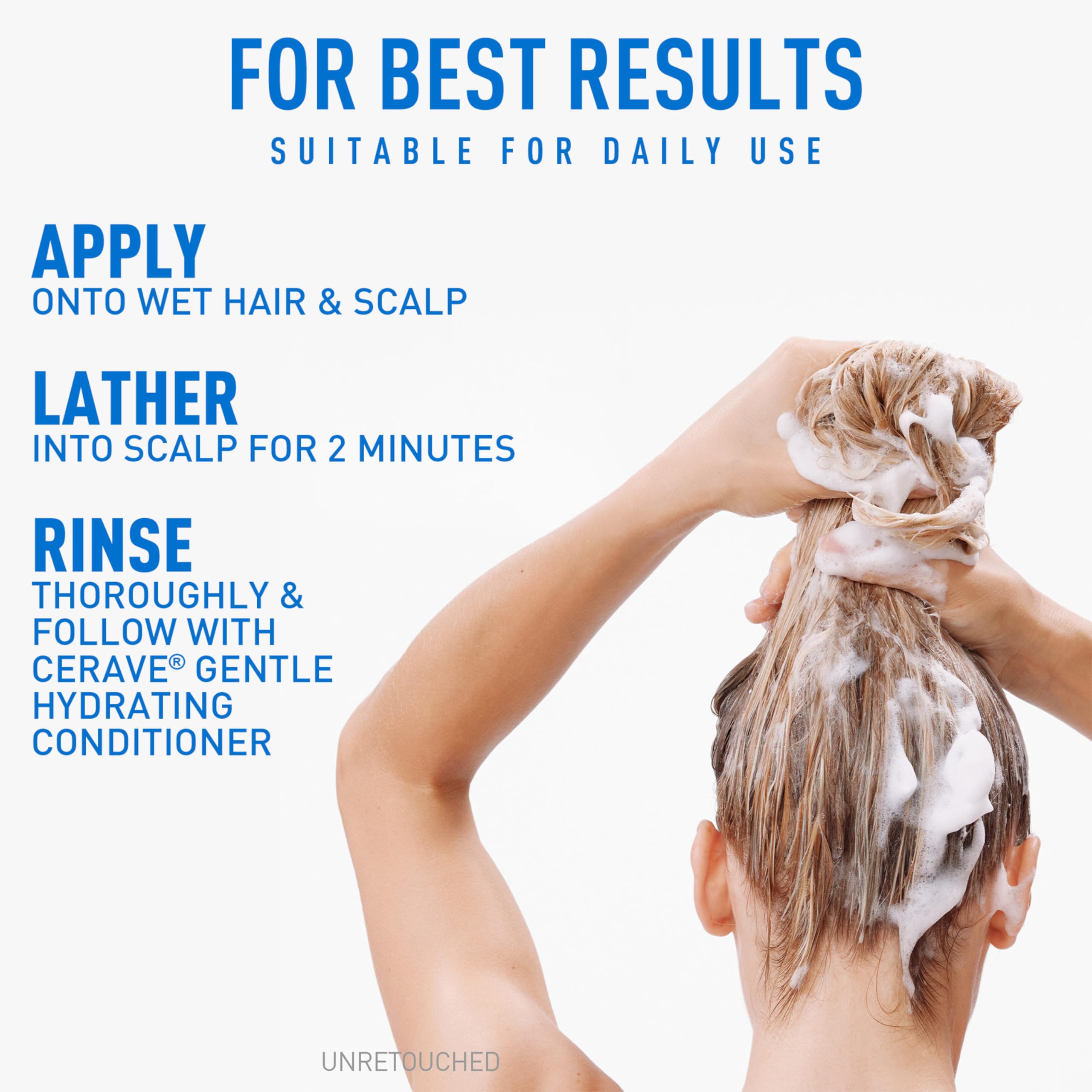 CeraVe Gentle Hydrating Shampoo with Hyaluronic Acid for Hair & Scalp, 12oz detail image 9