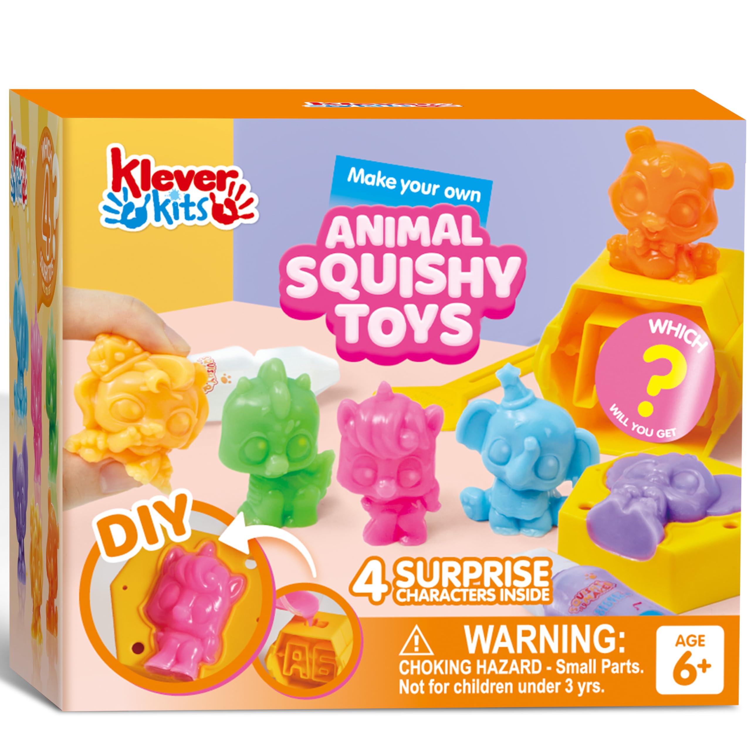 JOVA Klever Kits Squeeze Toy DIY Soft Cute Animal Craft Kit — Mystery Blind Box with 4 Surprise Characters, Ages 6+ detail image 1