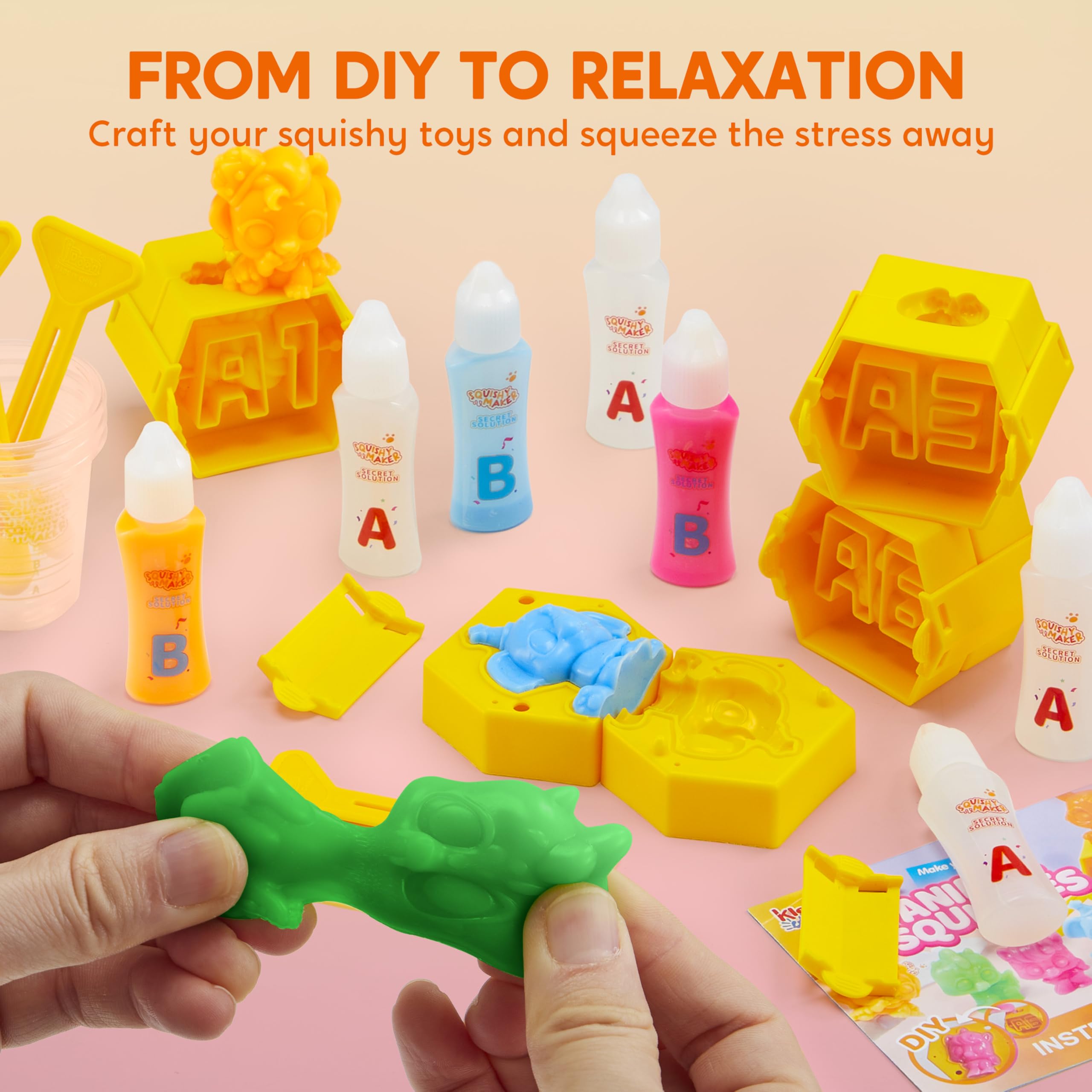 JOVA Klever Kits Squeeze Toy DIY Soft Cute Animal Craft Kit — Mystery Blind Box with 4 Surprise Characters, Ages 6+ detail image 5