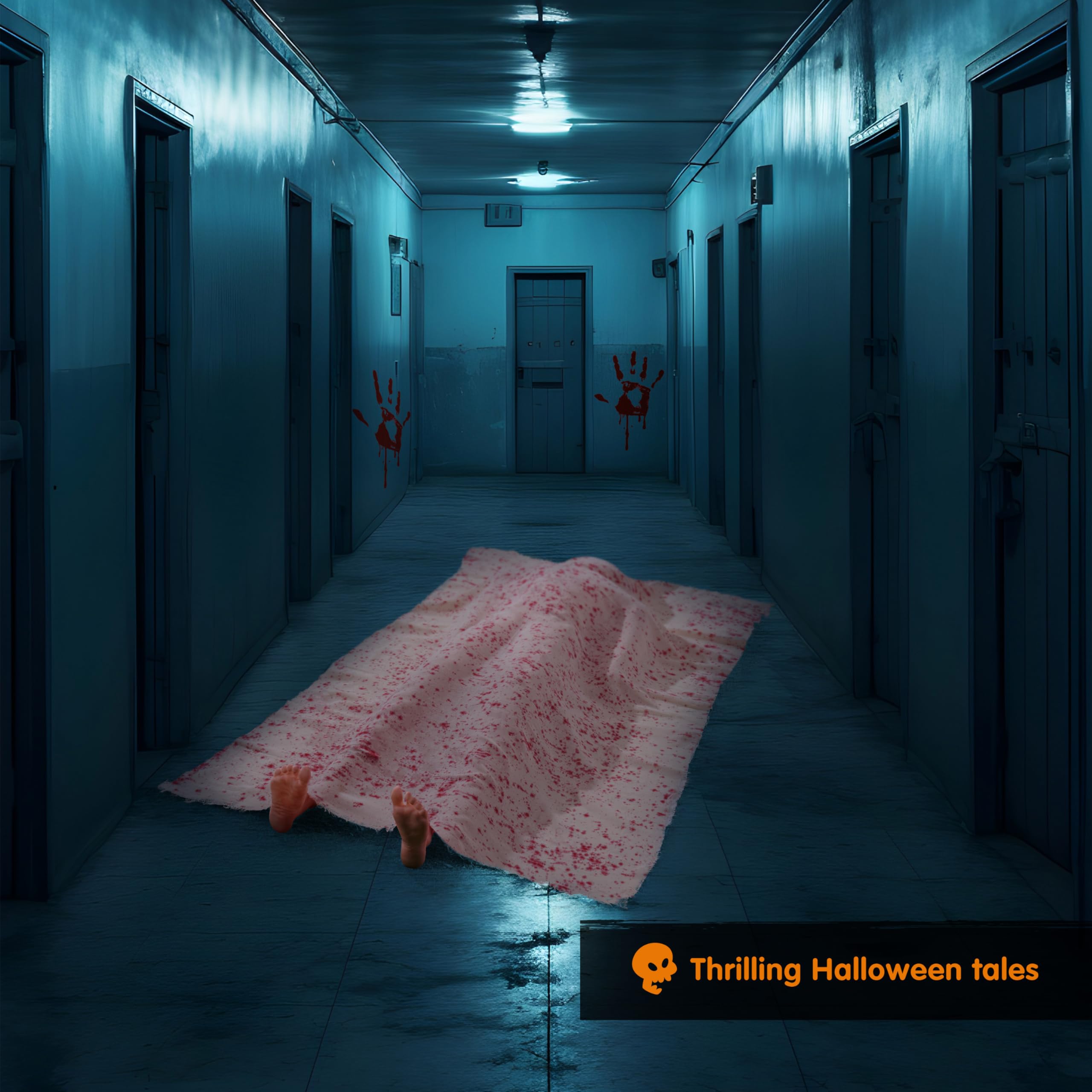 JOYIN 5ft Halloween Inflatable Covered Corpse Prop (Exposed Feet) — Outdoor Spooky Decoration for Yard Parties & Haunted Houses detail image 3
