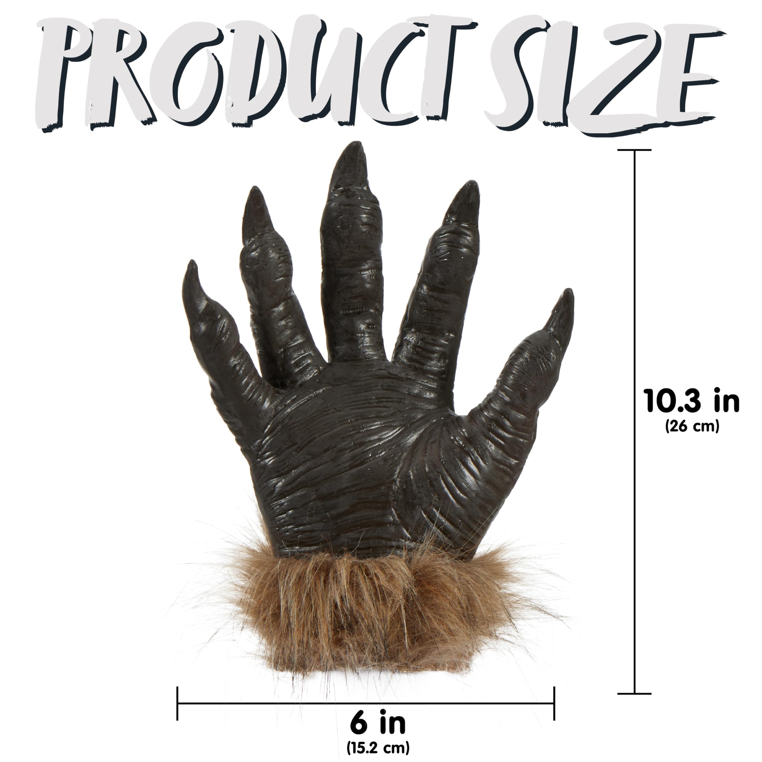 Spooktacular Creations Adult Werewolf Gloves Halloween Costume Prop (Articulated Claws) detail image 3