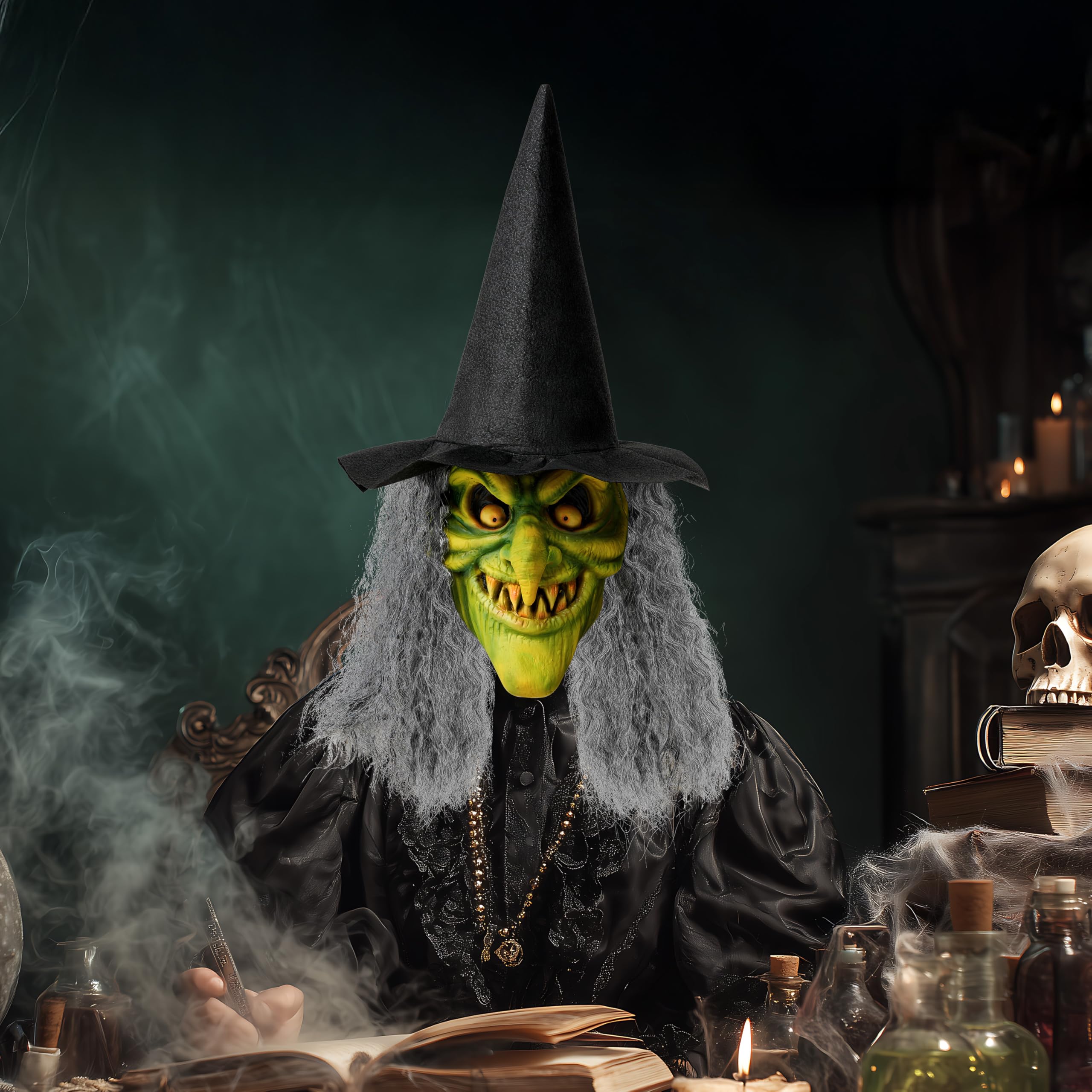 Spooktacular Creations Halloween Witch Latex Mask (Adult) detail image 3