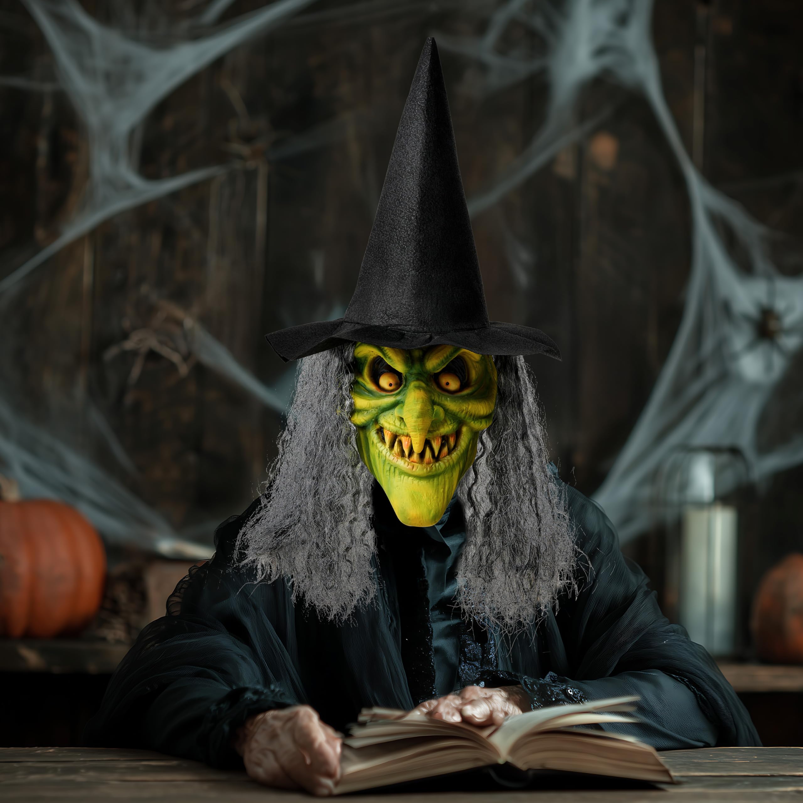 Spooktacular Creations Halloween Witch Latex Mask (Adult) detail image 8