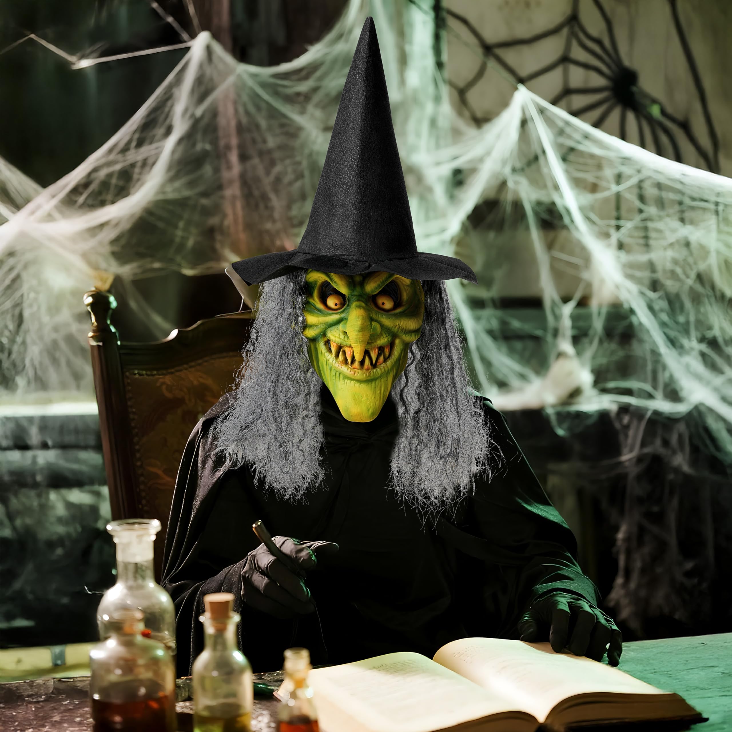 Spooktacular Creations Halloween Witch Latex Mask (Adult) detail image 4