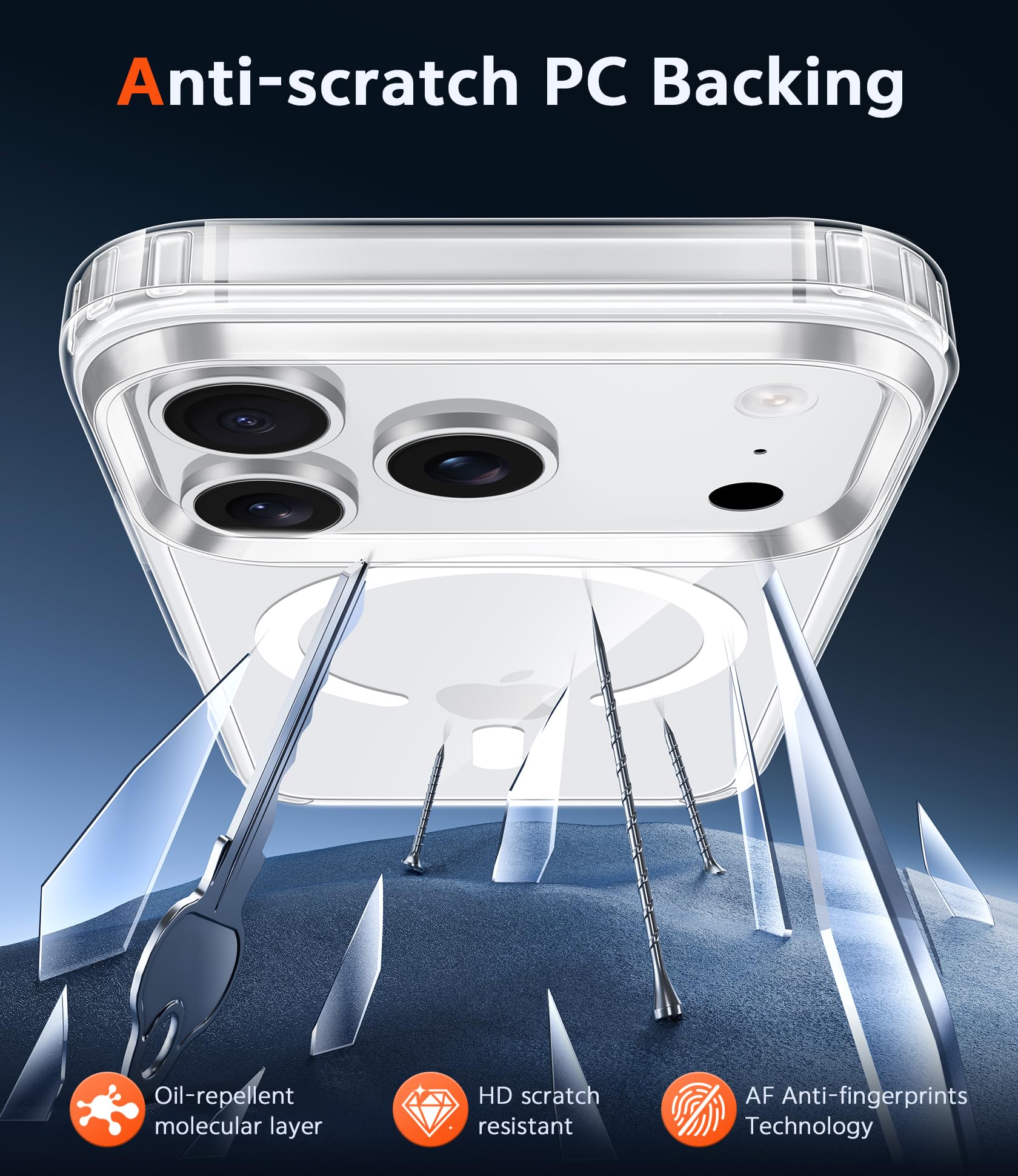 FNTCASE for iPhone 17 Pro-Max Case: Clear Magnetic Phone Cases with Screen Protector Compatible with Magsafe Slim Anti Yellowing Rugged Shockproof Protective Transparent Cell Cover (A-Clear) detail image 6