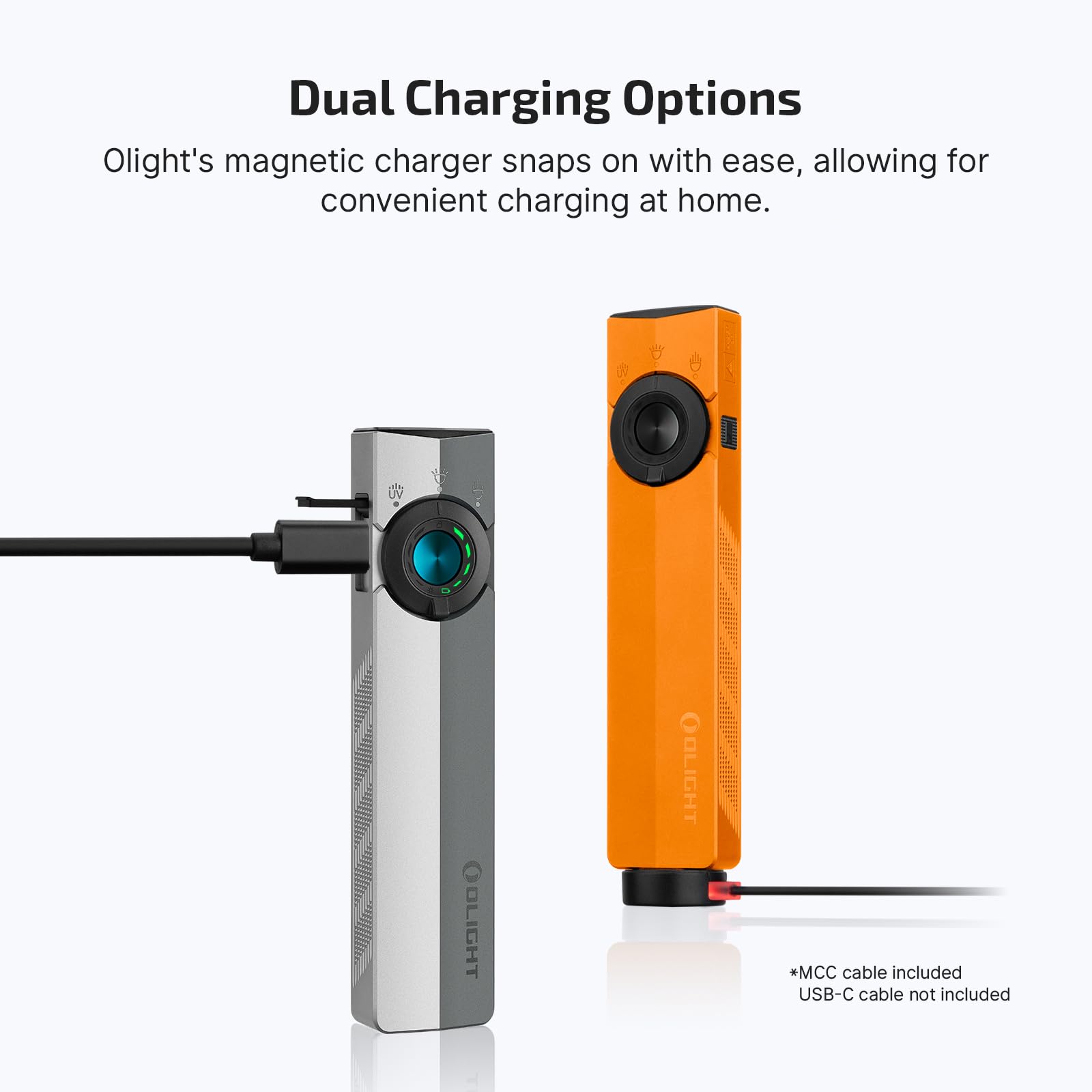 OLIGHT ArkPro EDC Flat Flashlight Rechargeable with Green Beam, UV and White LED, 1500 Lumens, USB-C/Magnetic Charging, Pocket-Sized (Orange CW) detail image 6