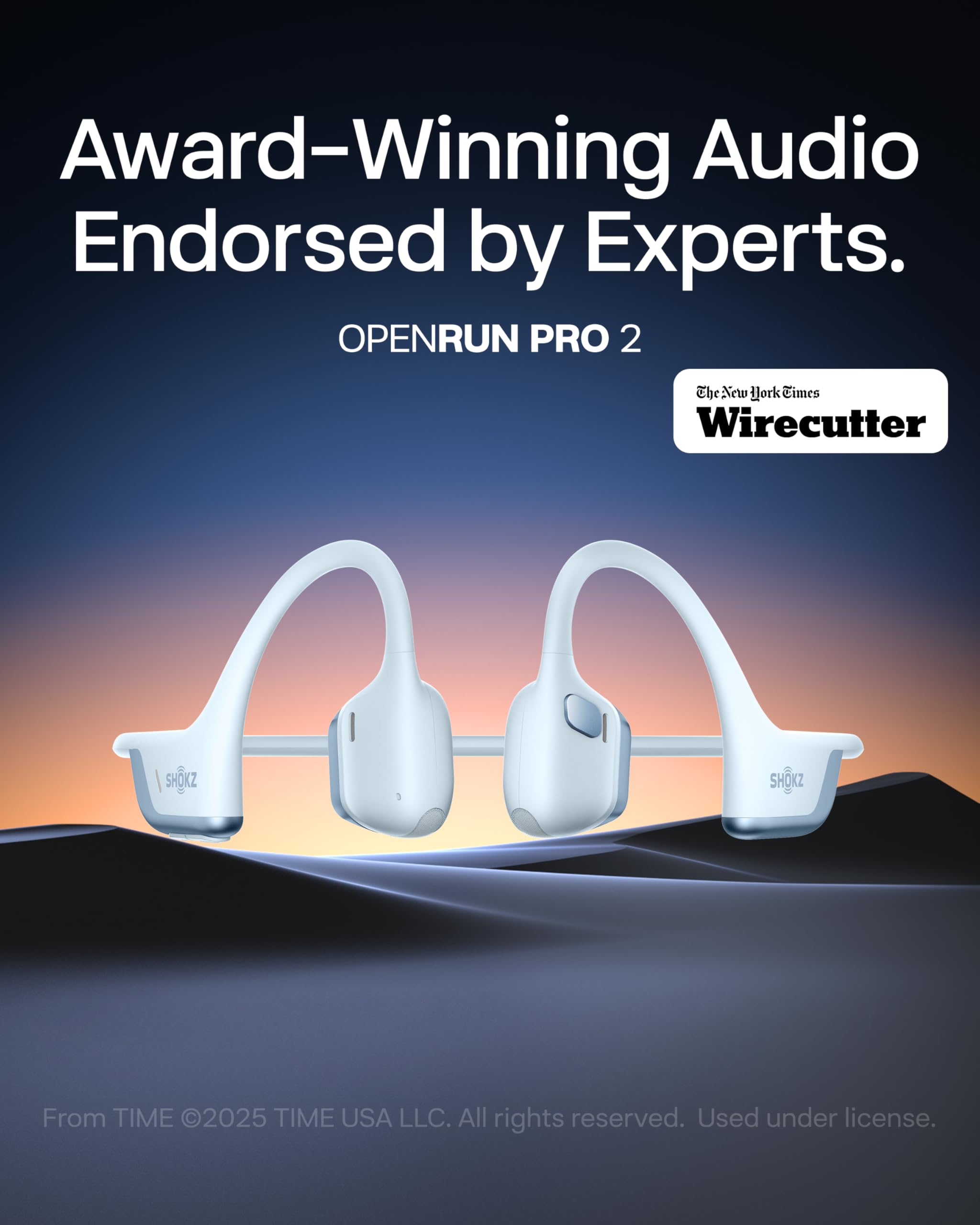 SHOKZ OpenRun Pro 2 auriculares de conducción ósea, Bluetooth abiertos para deporte — resistentes al sudor, ajuste seguro y cómodo, graves profundos, micrófono inteligente, banda reflectante detail image 2
