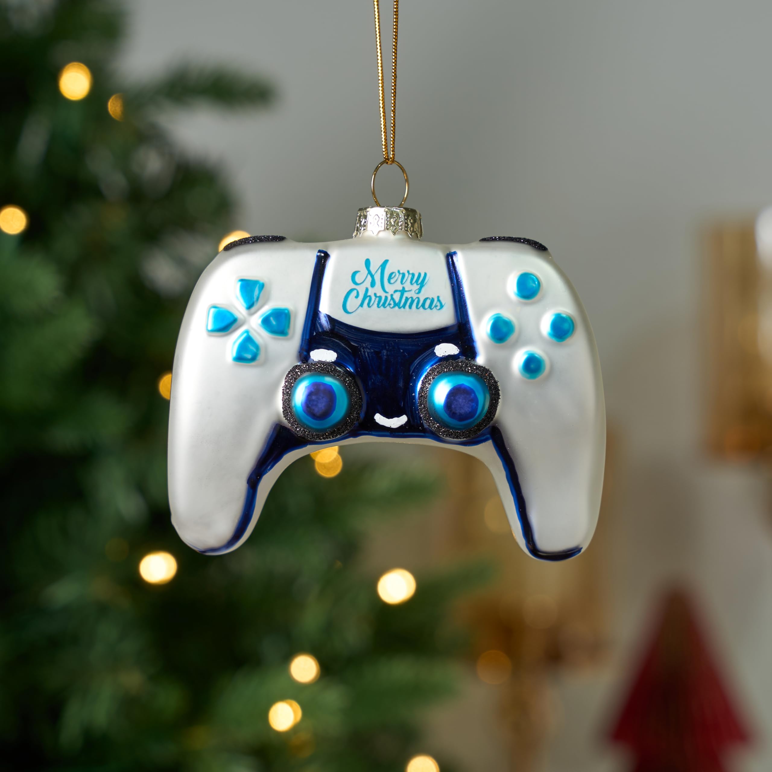 Joiedomi Mini White Game Controller Mouth-Blown Glass Ornament — Christmas Tree Decoration, Holiday Party Gift detail image 8