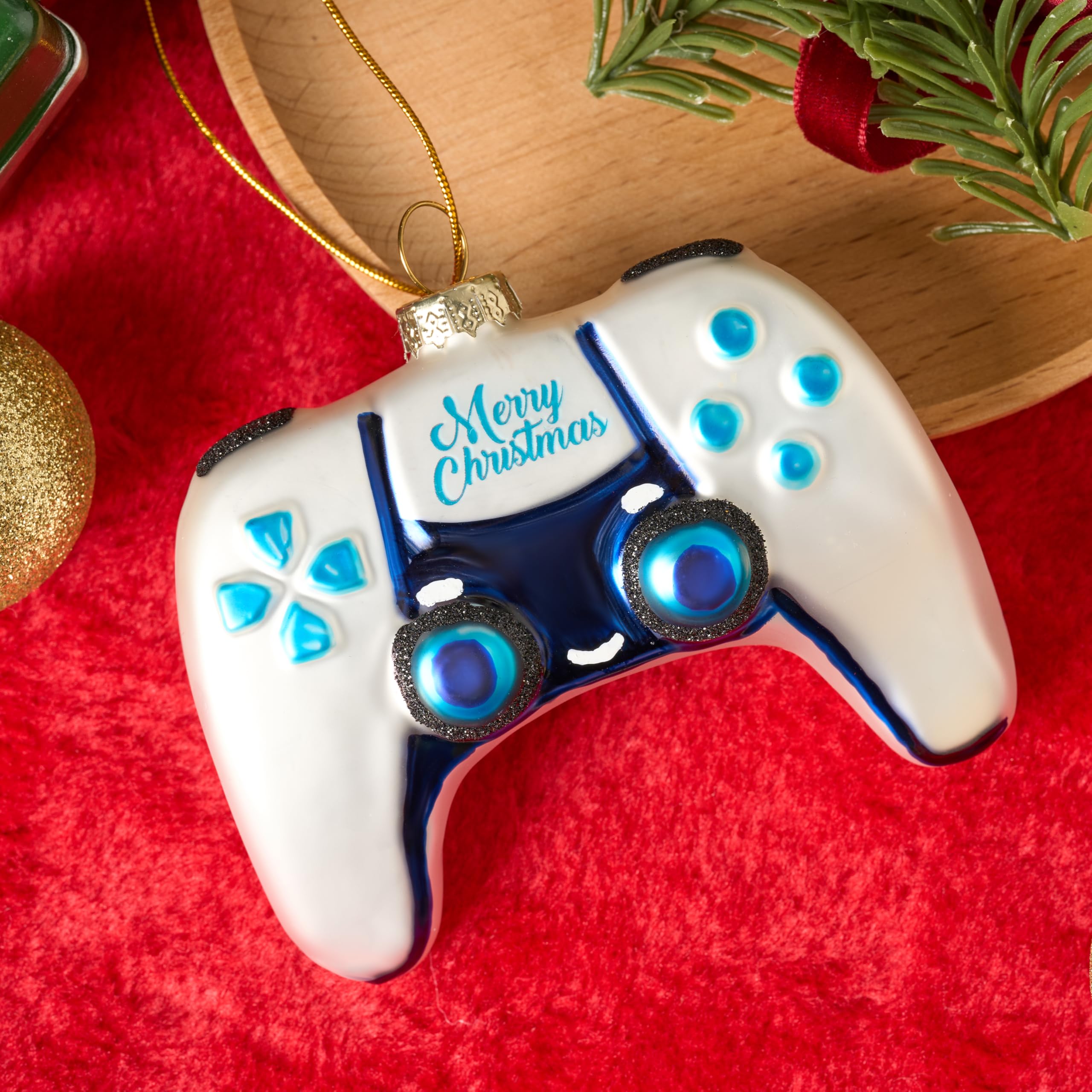 Joiedomi Mini White Game Controller Mouth-Blown Glass Ornament — Christmas Tree Decoration, Holiday Party Gift detail image 6