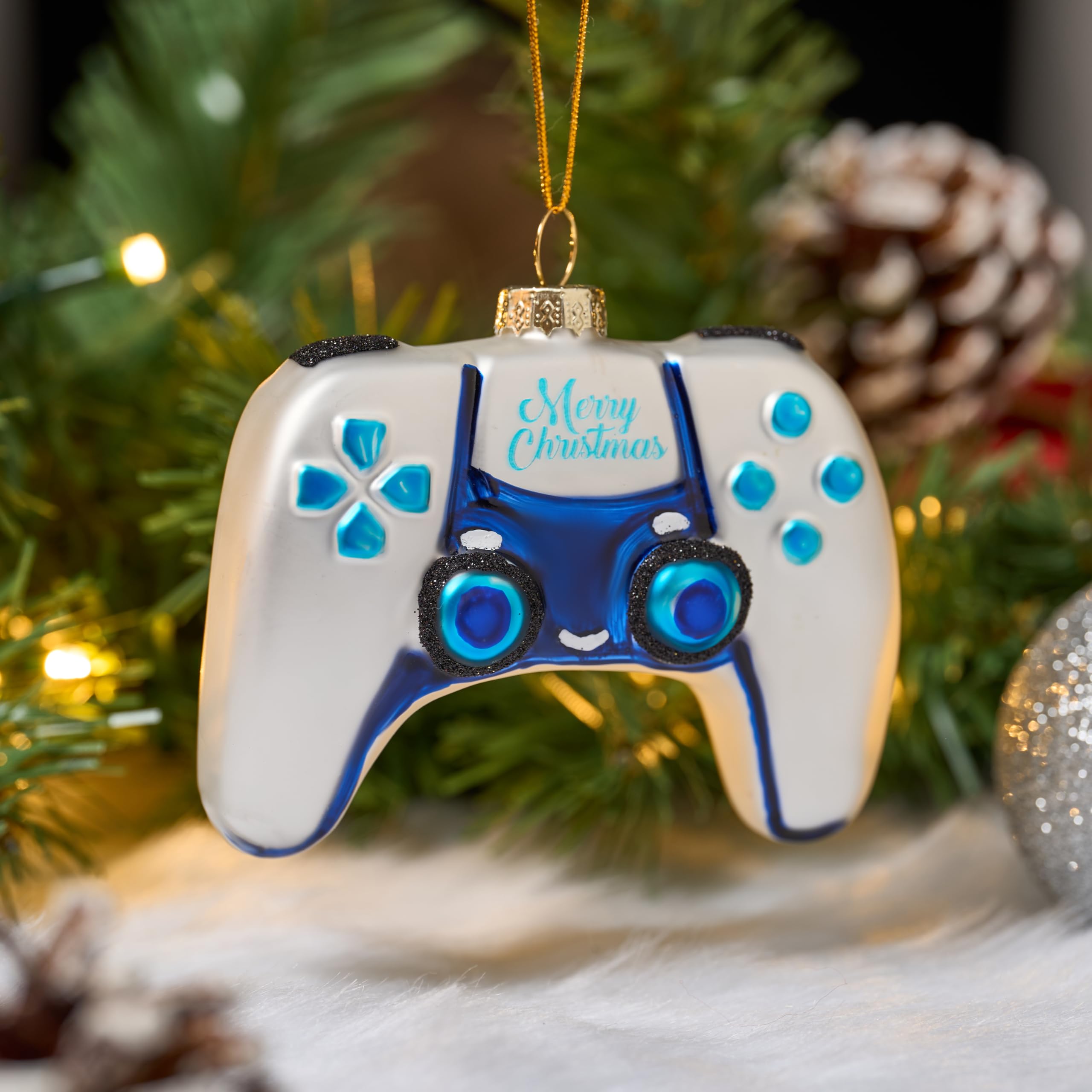 Joiedomi Mini White Game Controller Mouth-Blown Glass Ornament — Christmas Tree Decoration, Holiday Party Gift detail image 7