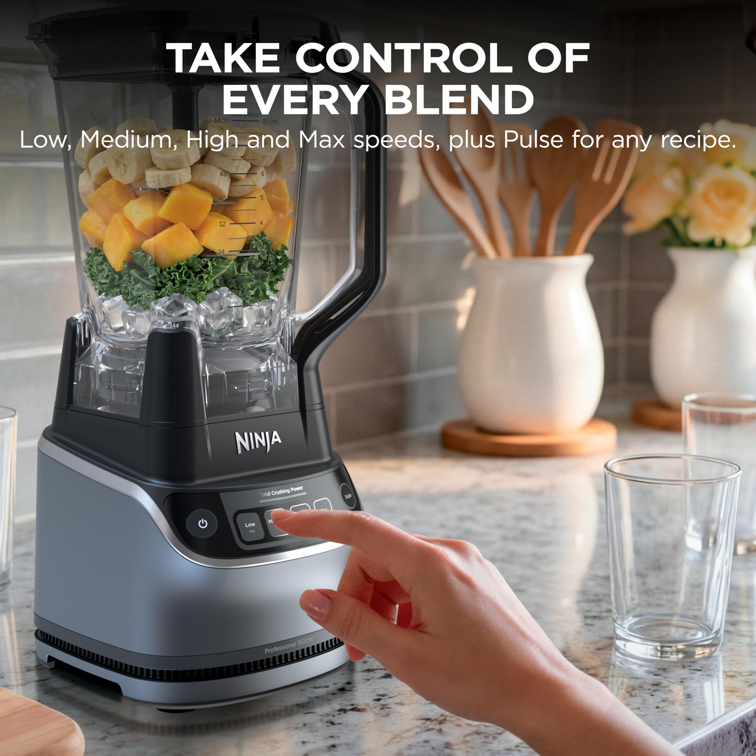 Sistema de Cocina Profesional Ninja UltraCrush | 1500W, Licuadora de 72 oz, Procesador de Alimentos de 8 tazas y Vaso Para Llevar de 18 oz | Total Crushing Technology, Smoothies, Trituración de Hielo, Picado | Plata | BP401 (2026) detail image 7