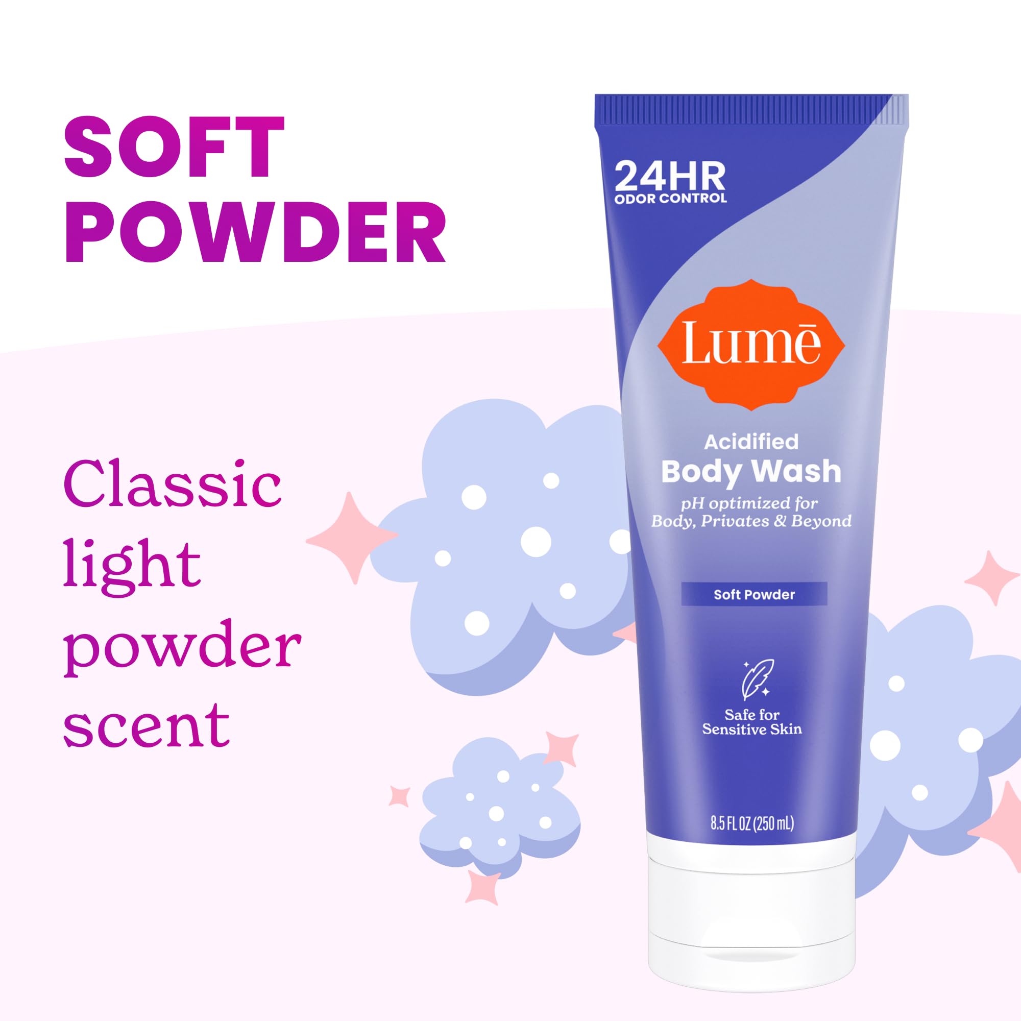 Lume Acidified Body Wash - 8. 5 oz (Soft Powder) detail image 3