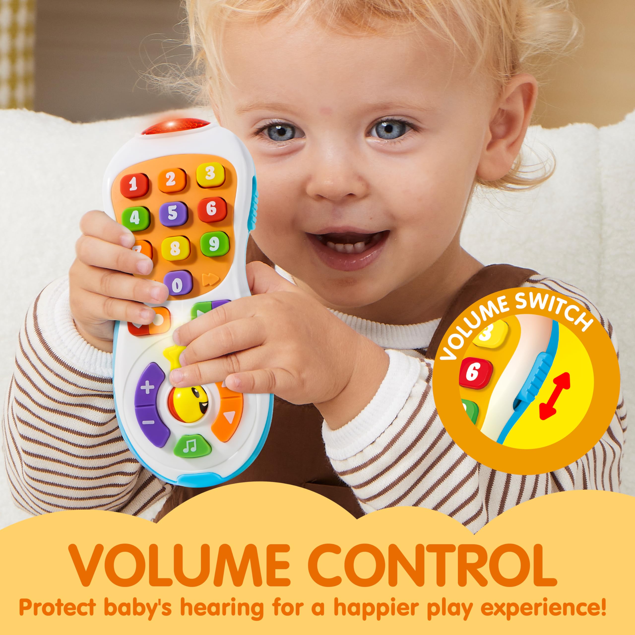 JOYIN Baby TV Remote Toy for 6–12 Months — Volume Control, 40+ Songs & Learning Phrases, Ideal Infant Birthday Gift detail image 5