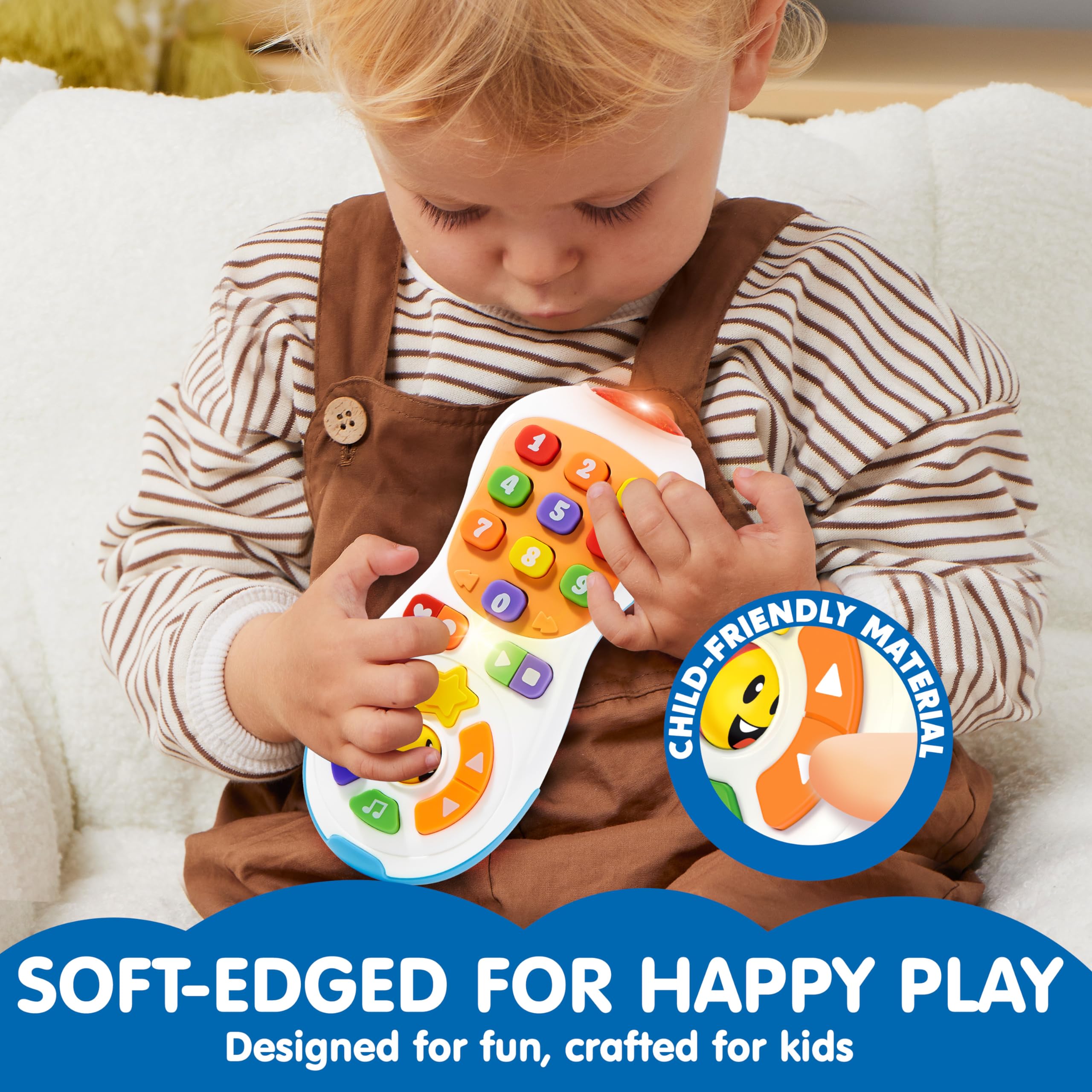 JOYIN Baby TV Remote Toy for 6–12 Months — Volume Control, 40+ Songs & Learning Phrases, Ideal Infant Birthday Gift detail image 6