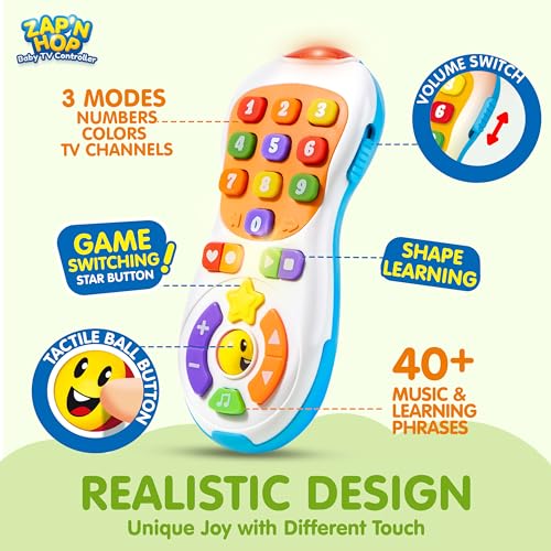 JOYIN Baby TV Remote Toy for 6–12 Months — Volume Control, 40+ Songs & Learning Phrases, Ideal Infant Birthday Gift detail image 9