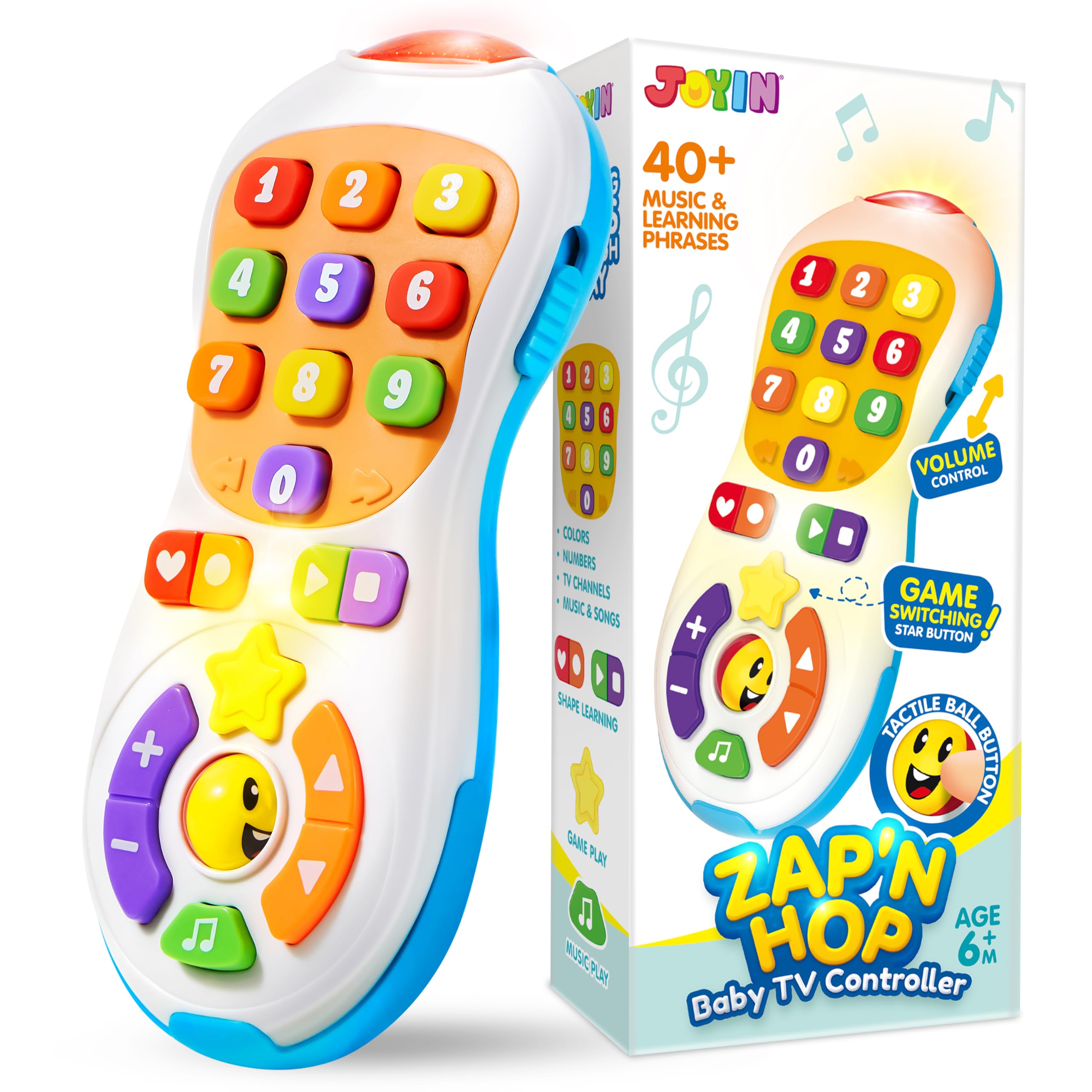 JOYIN Baby TV Remote Toy for 6–12 Months — Volume Control, 40+ Songs & Learning Phrases, Ideal Infant Birthday Gift detail image 1