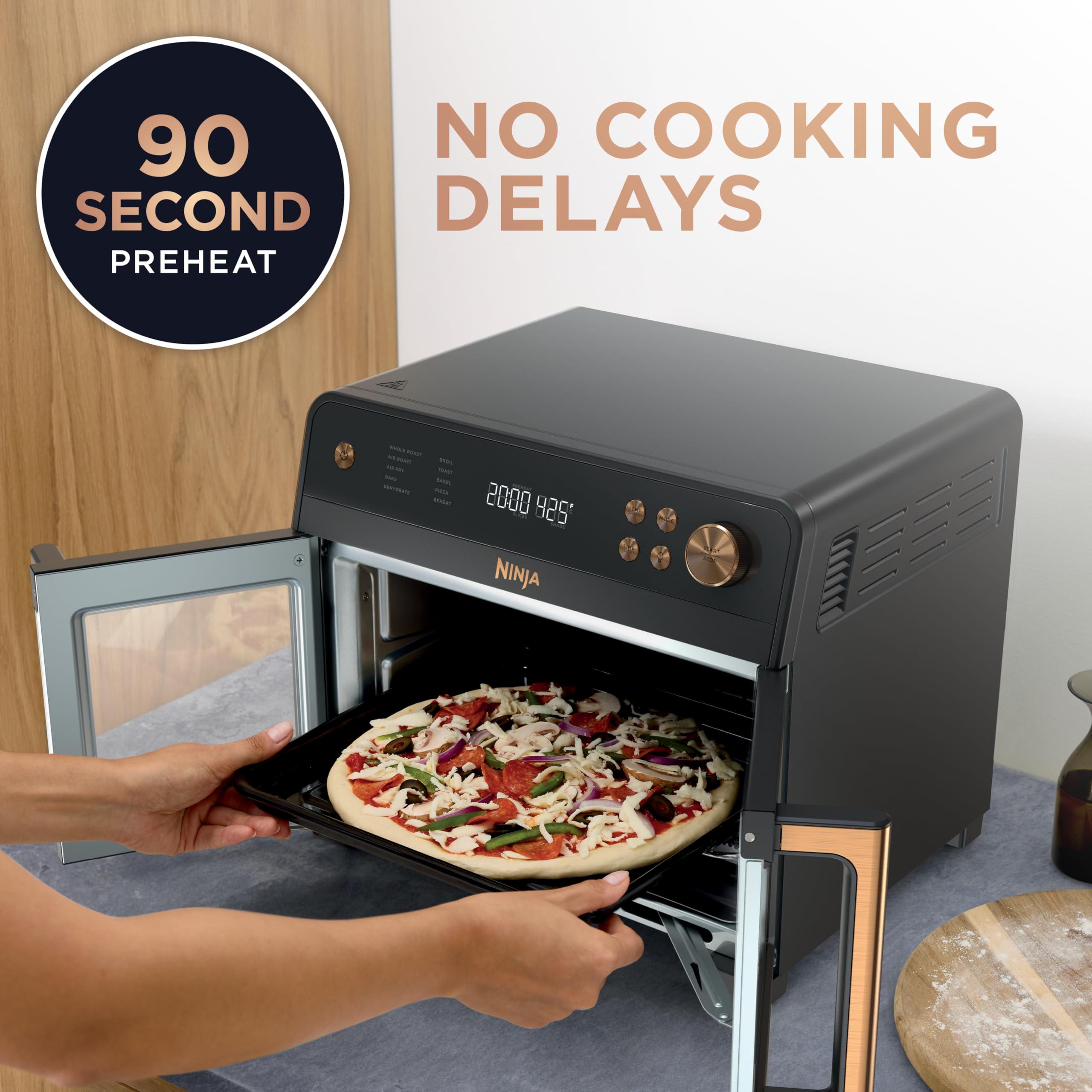 Ninja | French Door Premier Air fry Oven | 10-in-1 functions | 20.3-qt capacity | 5-qt Air Fry Basket, Sheet Pan, Wire Rack, Broil Rack | PFAS-free, Dishwasher-Safe Accessories | Black | FO101BK detail image 6