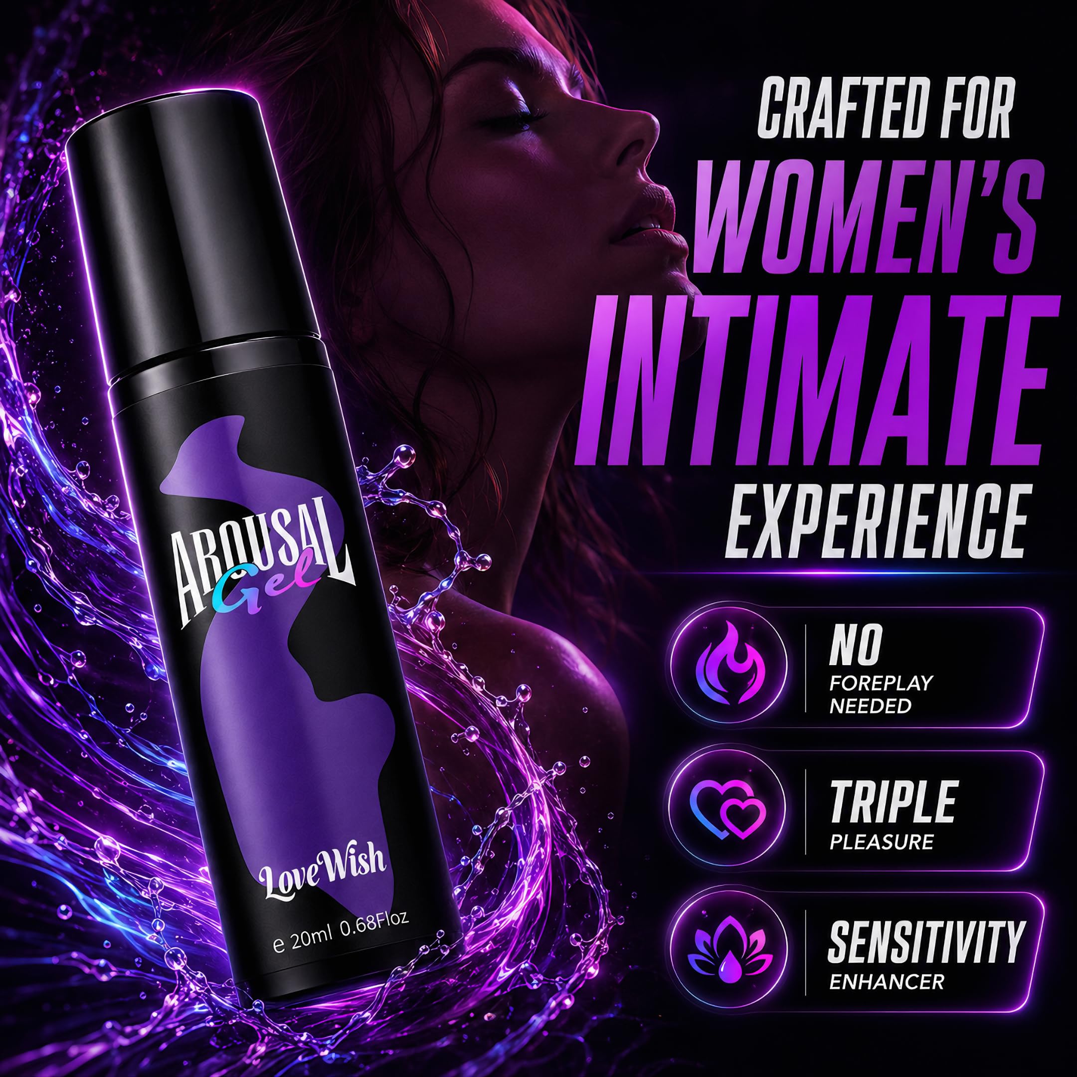 Female Arousal Gel — Excite Gel for Her, Pleasure Booster to Heighten Sensitivity and Enhance Intimate Experiences detail image 2