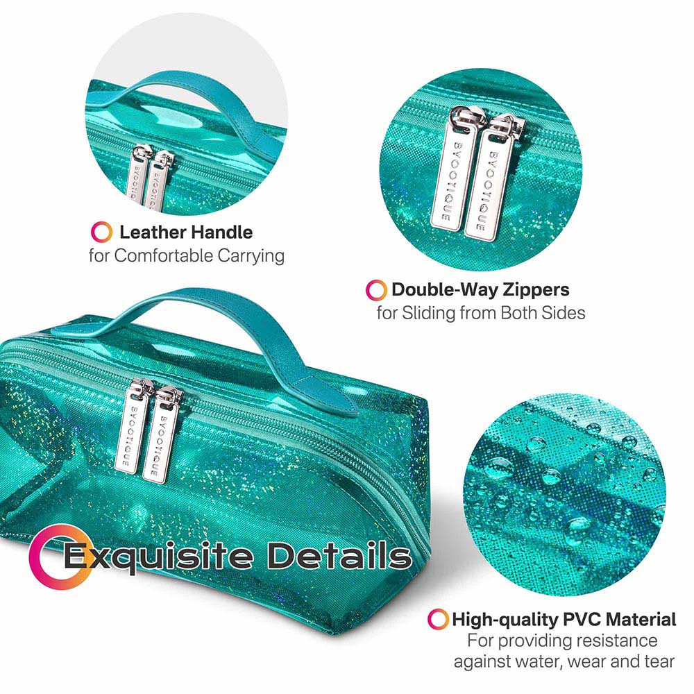 Sequin Travel Makeup Bag (with Compartments) detail image 9