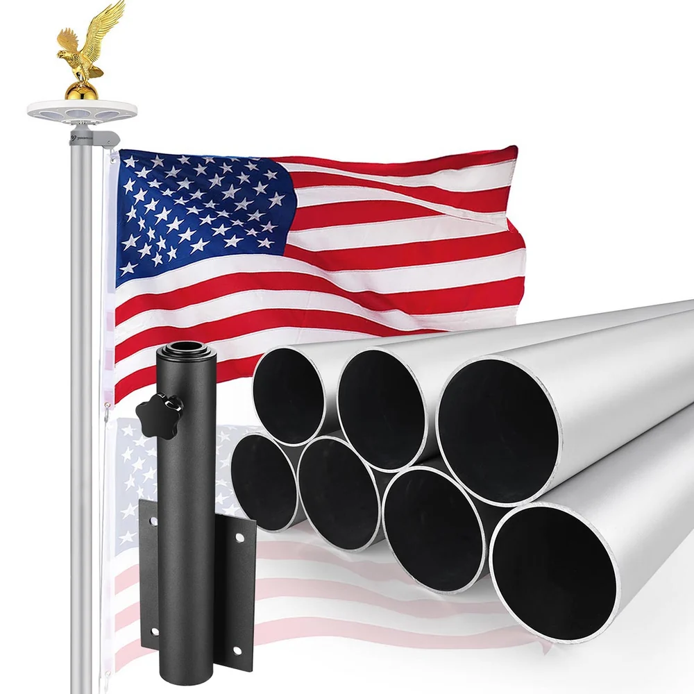 Bravery MEGA Flagpole with Dock Mount, Light & Regal Eagle Topper, 20ft 16Gauge detail image 13