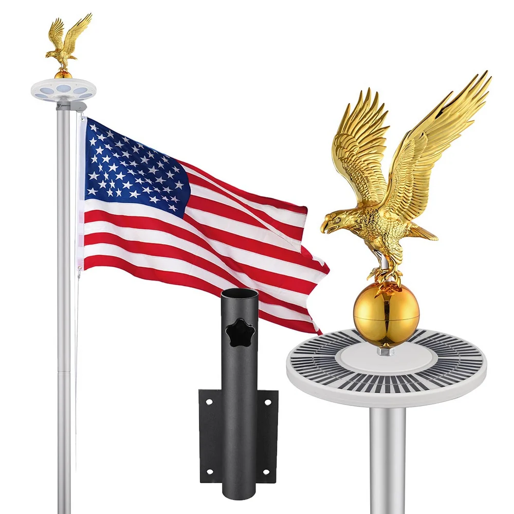 Bravery MEGA Flagpole with Dock Mount, Light & Regal Eagle Topper, 20ft 16Gauge detail image 12