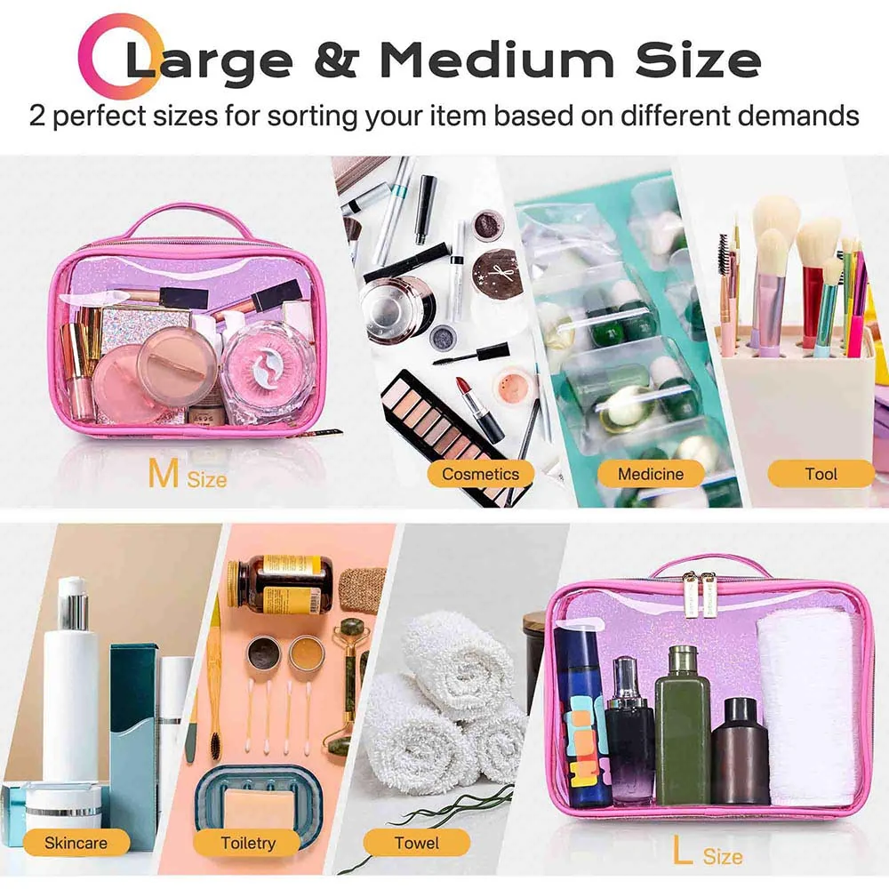 Transparent Travel Makeup Bags (2-Pack) detail image 11