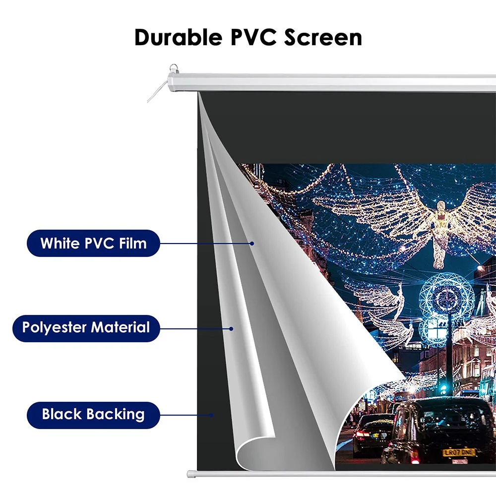 Retractable Electric Projection Screen 92" 16:9 Ceiling Mounted detail image 6