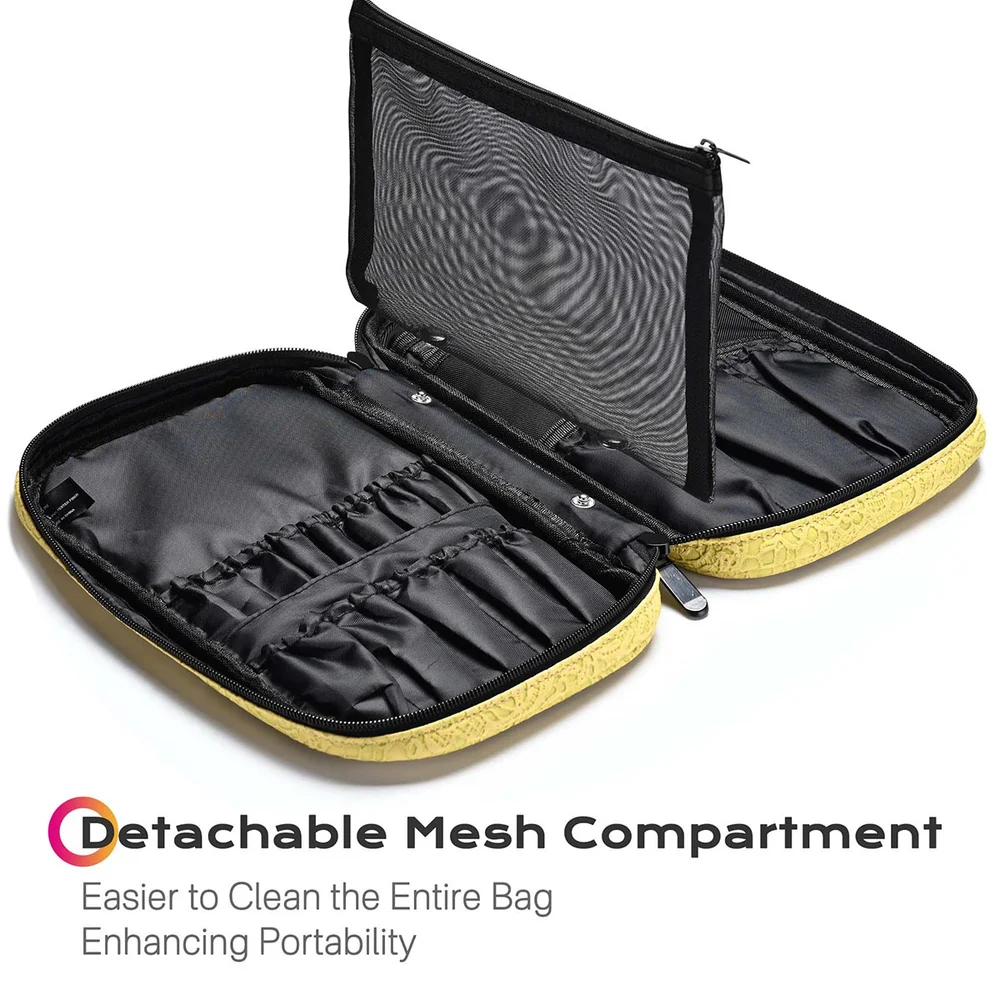 Bolsa Cinturón para Brochas de Maquillaje 17 Compartimentos con Asa, Rococó Amarillo detail image 7
