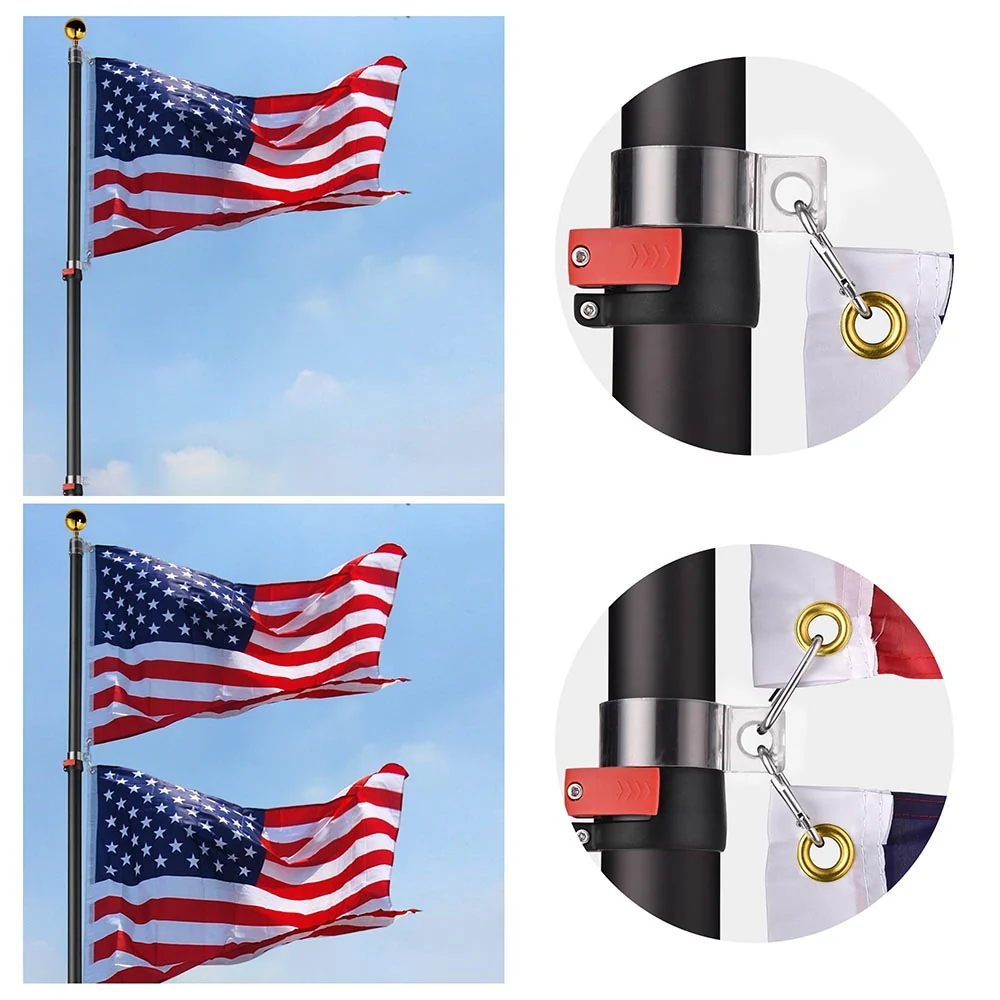 EZ Go Aluminum Telescopic Flagpole (20', 25', 30' Options), 25ft Silver detail image 4