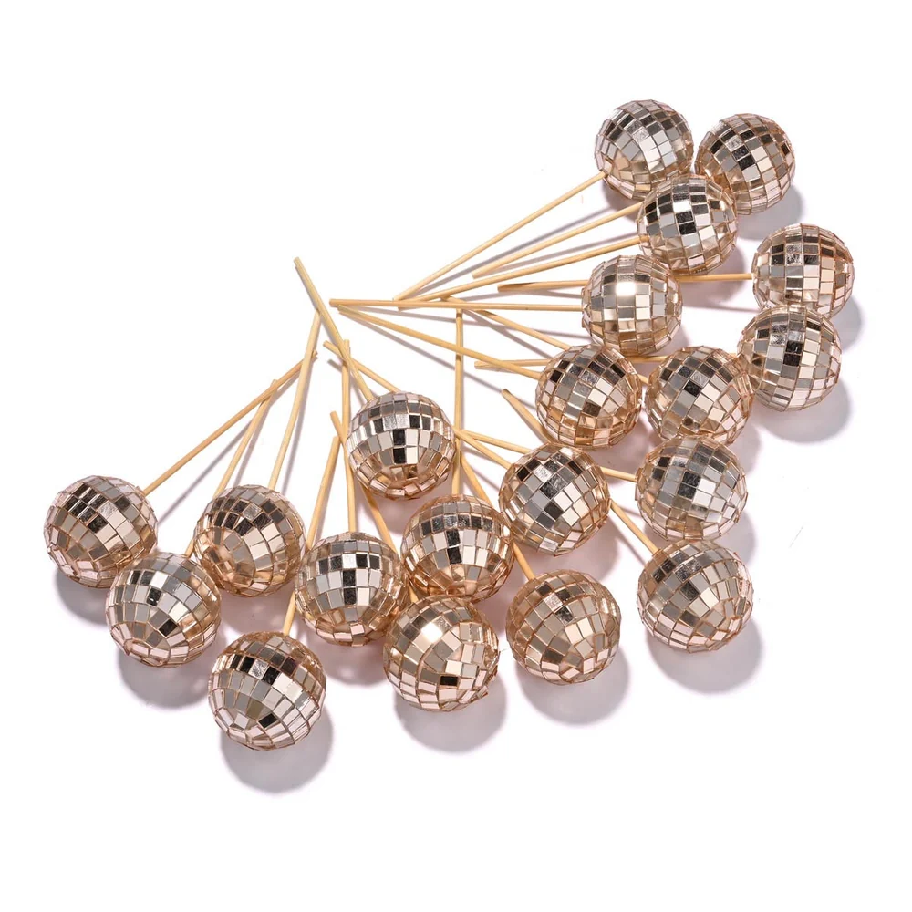 20x Small Mirror Disco Balls Party Decoration, Red detail image 5