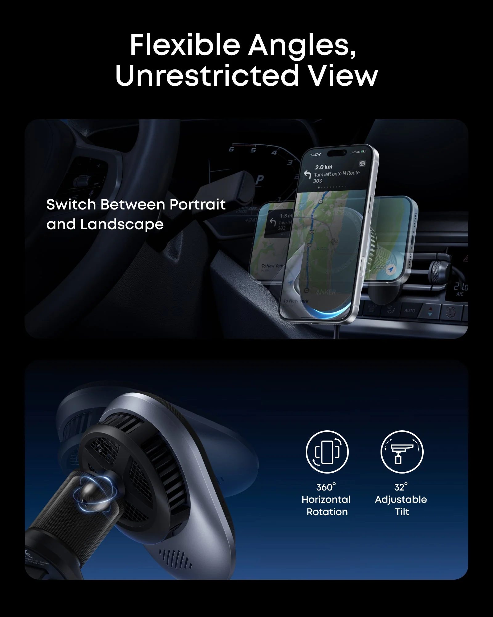 Anker Prime Wireless Car Charger (MagGo, AirCool, Pad) detail image 5